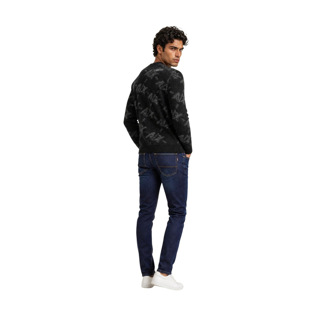 Armani Exchange — Zwarte getextureerde trui voor heren — afbeelding 4
