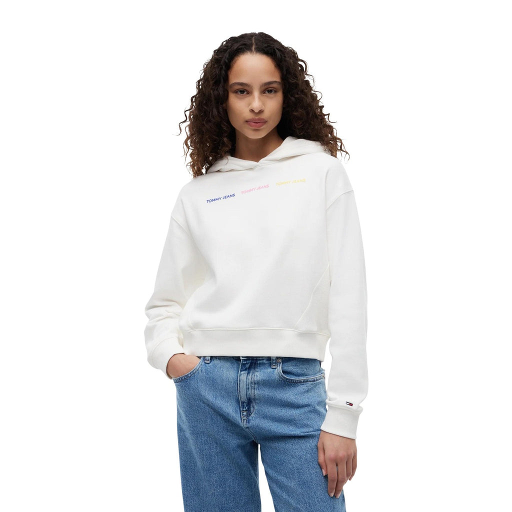 Tommy Jeans — Sweat à capuche blanc femme