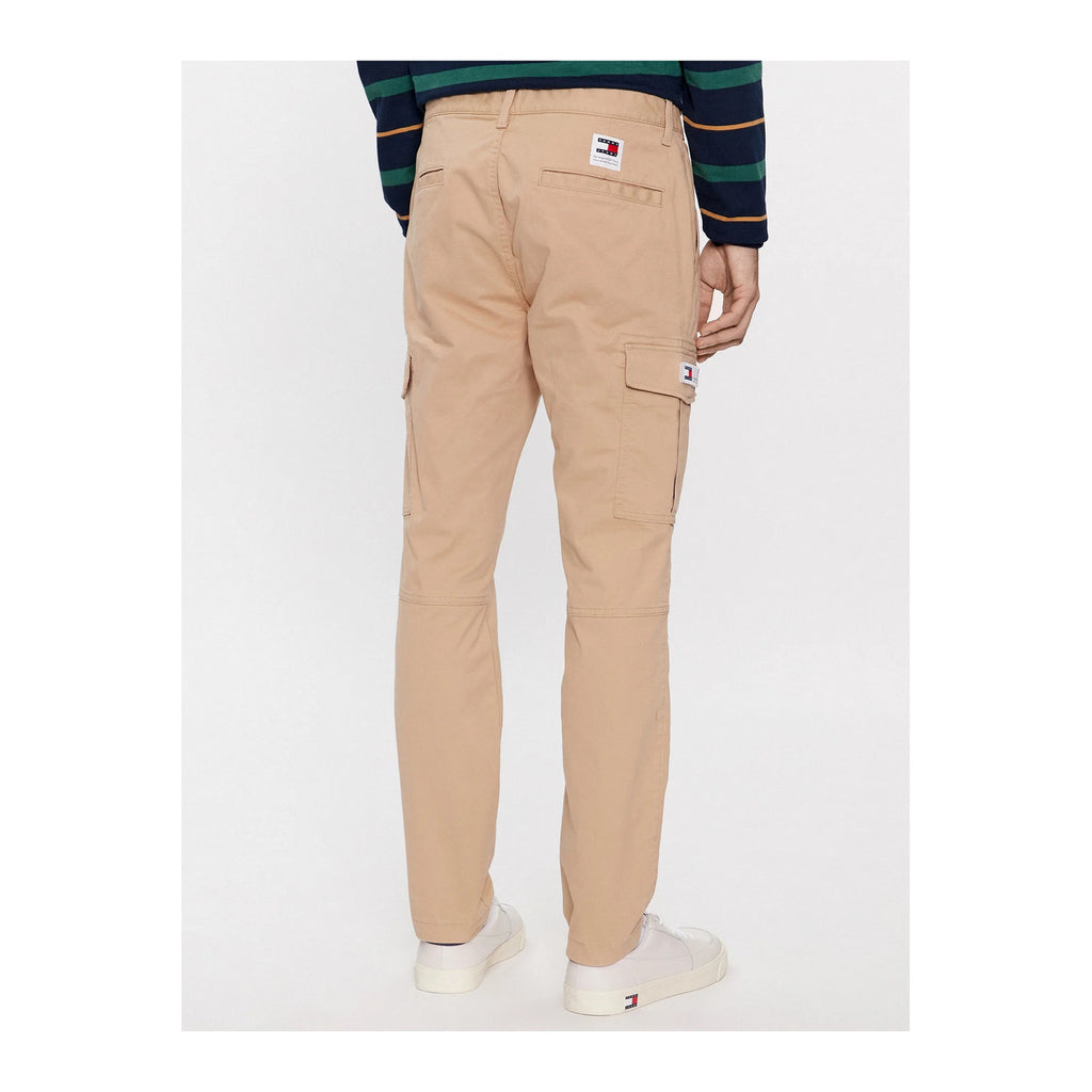 Tommy Jeans — Pantalon beige en coton stretch homme — vue 3