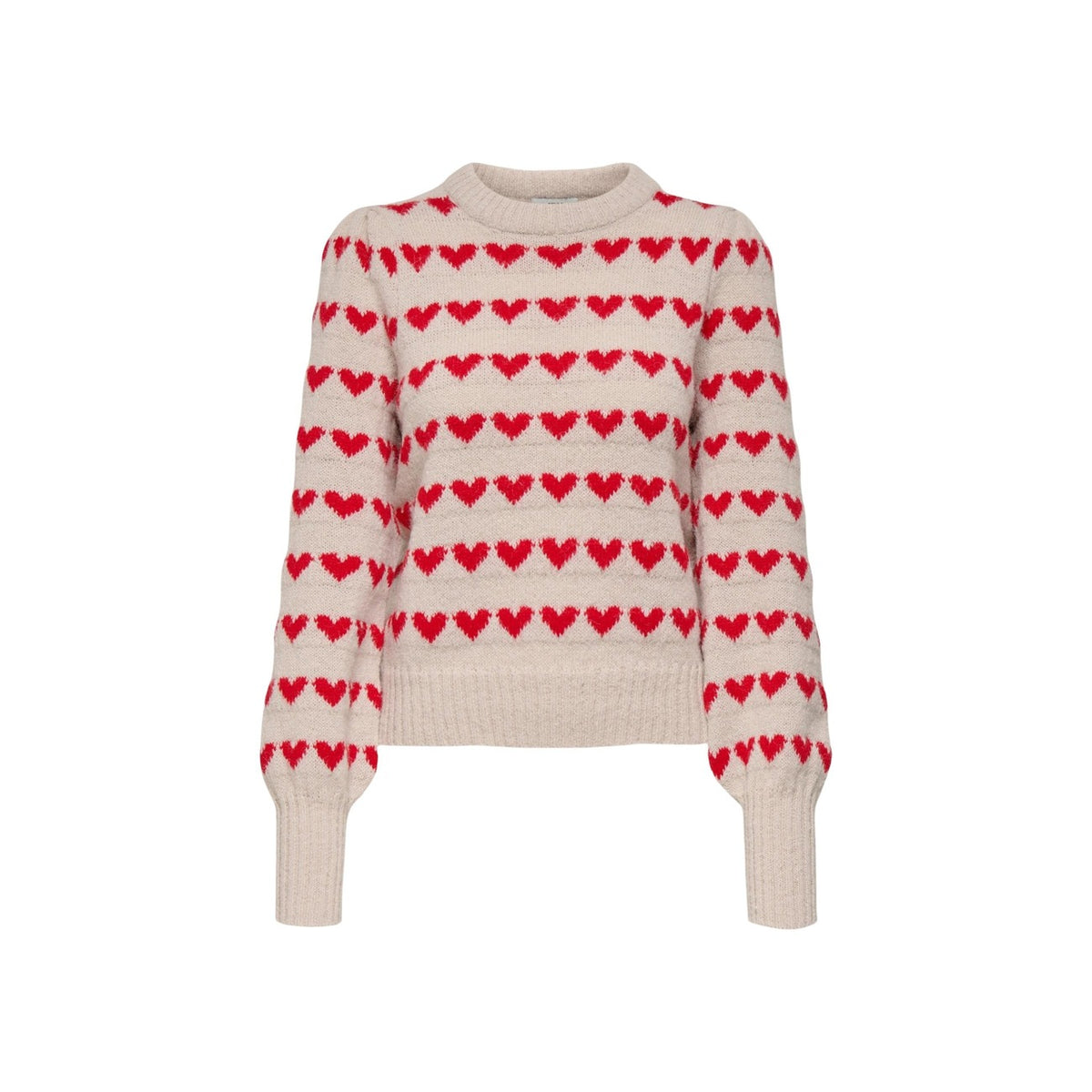 Jacqueline de Yong — Damen-Rundhalspullover 15304813 beige — Ansicht 2