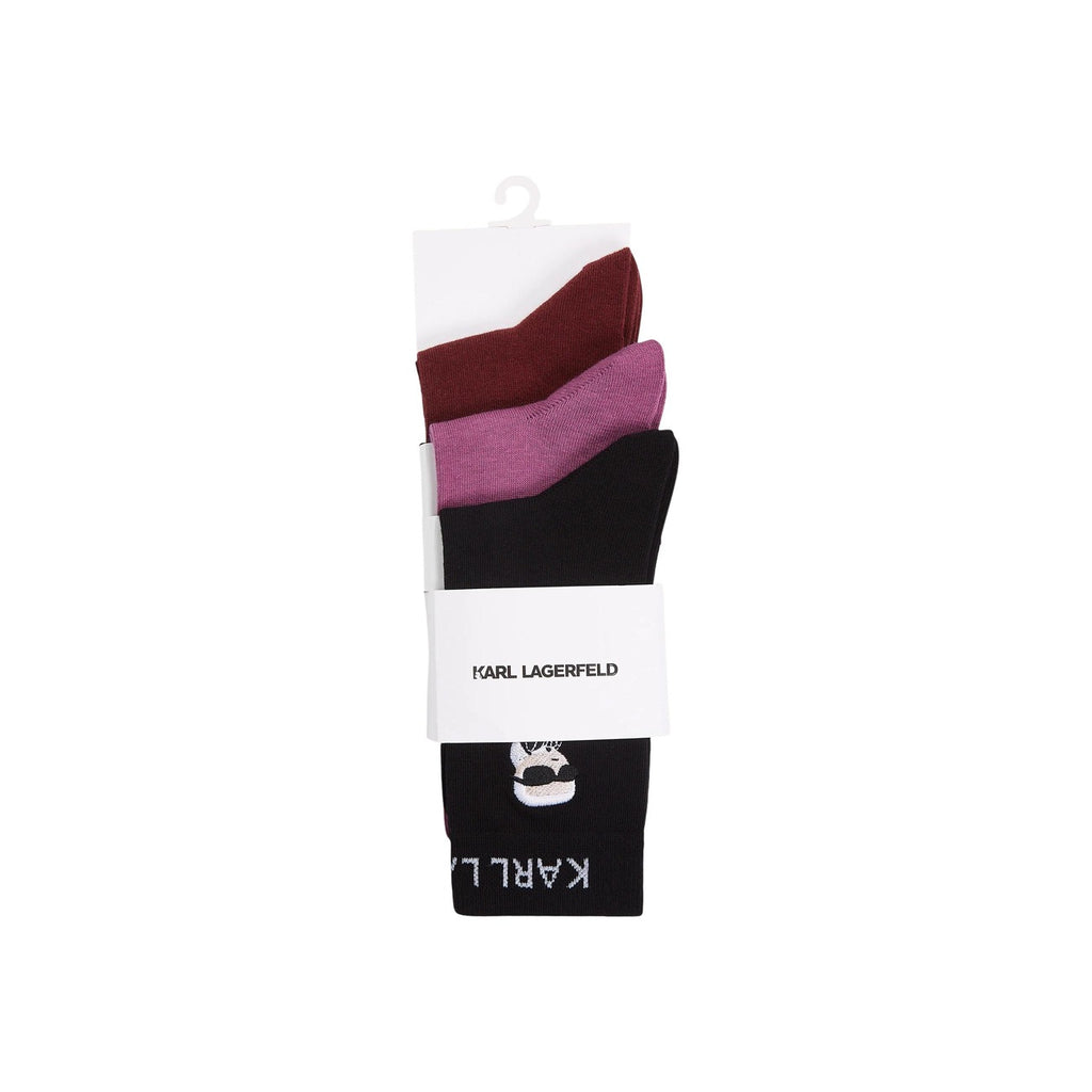 Karl Lagerfeld Jeans — Pack of 3 pairs of women's burgundy socks — view 3