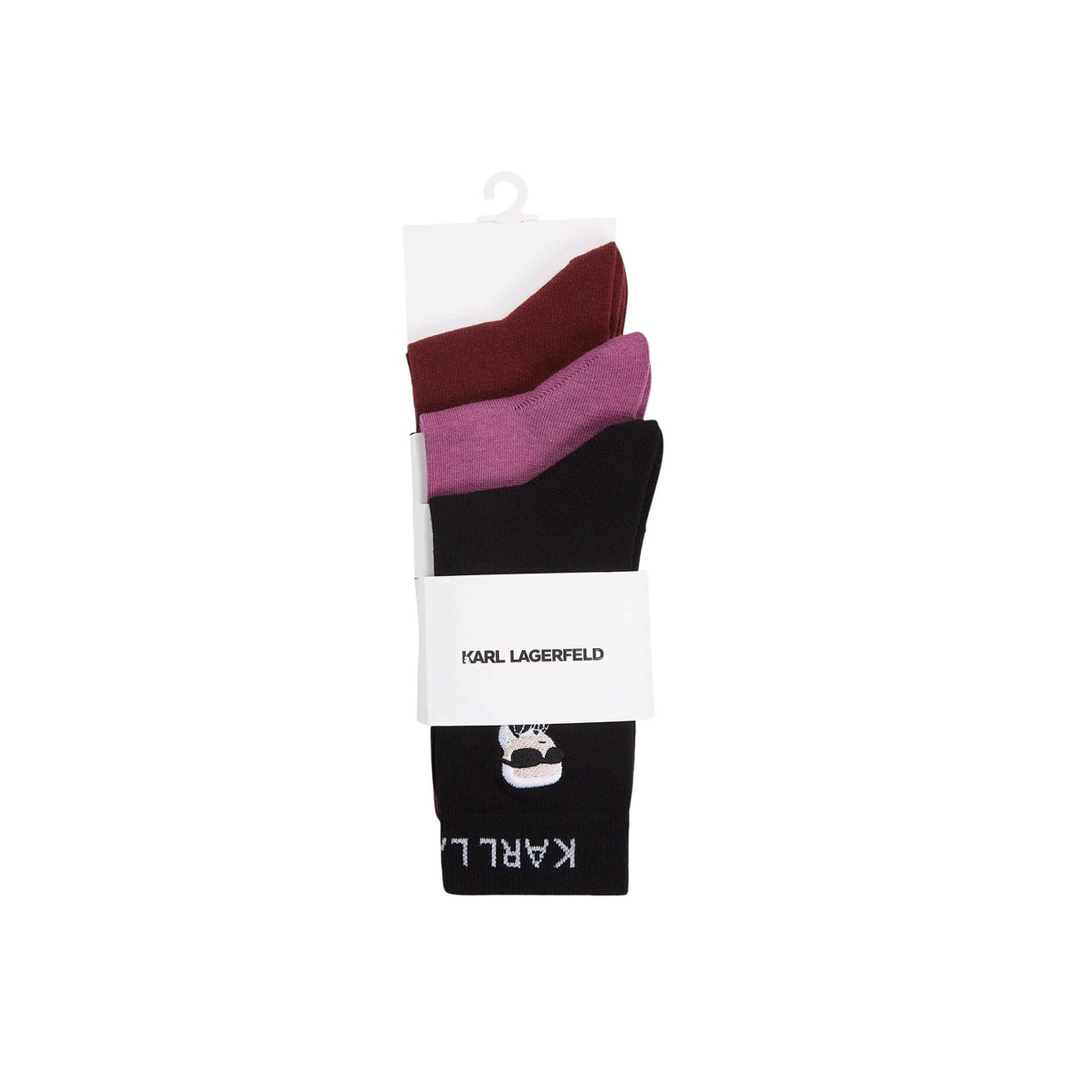 Karl Lagerfeld Jeans — Pack of 3 pairs of women's burgundy socks — view 3