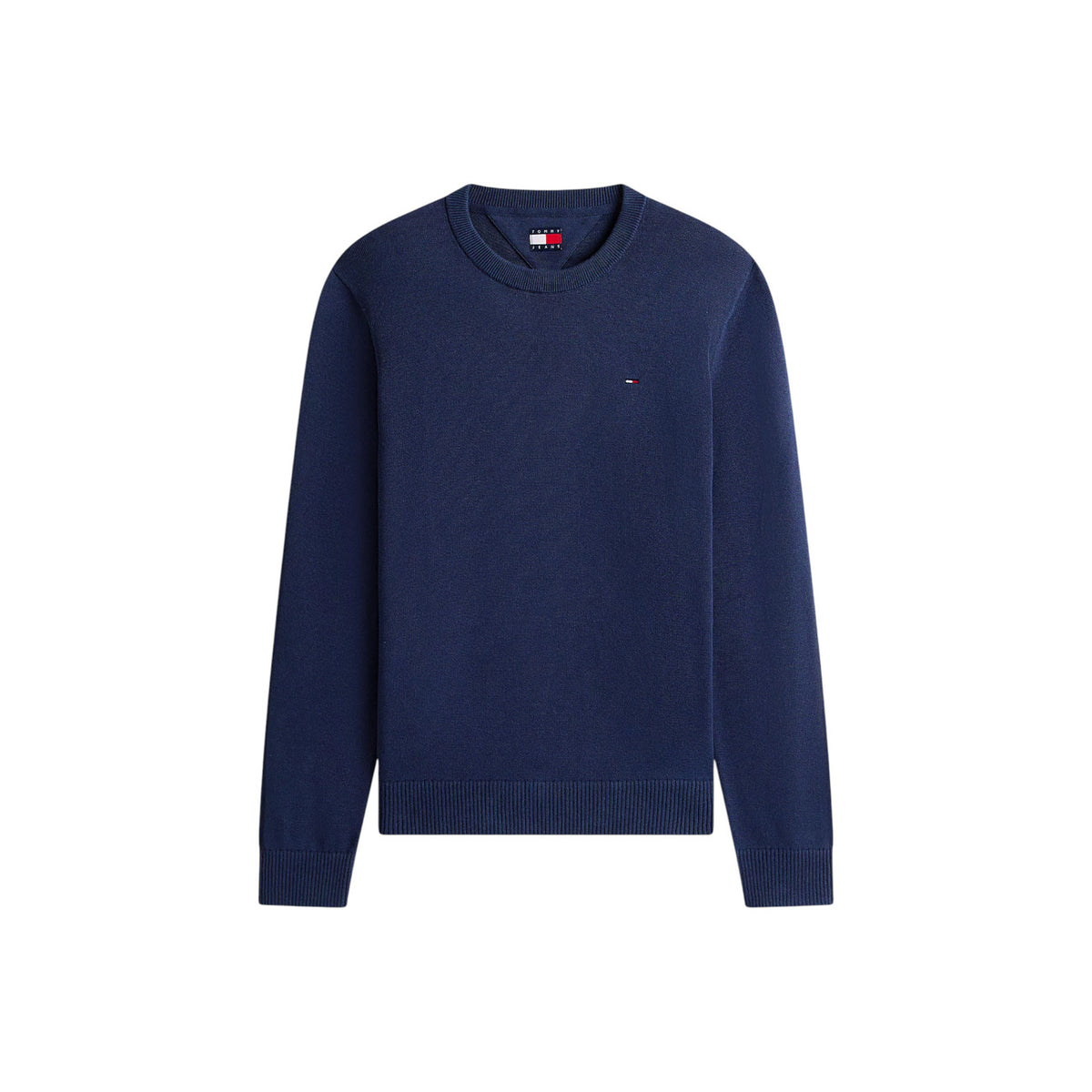Tommy Jeans — Blauer Herren-Pullover mit klassischem Kragen aus Bio-Baumwolle — Ansicht 5