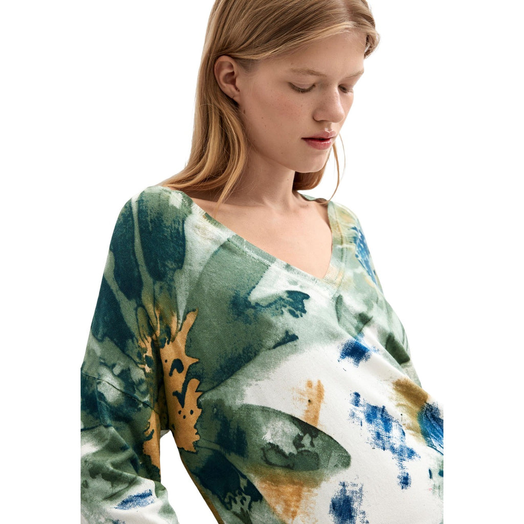 Desigual — Pull Coldbotanic blanc femme — vue 3