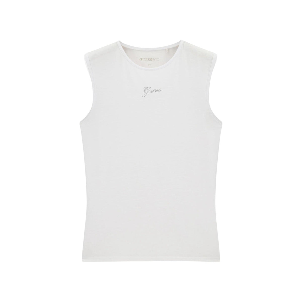 Guess — Top sans manches Mini Logo blanc femme — vue 2
