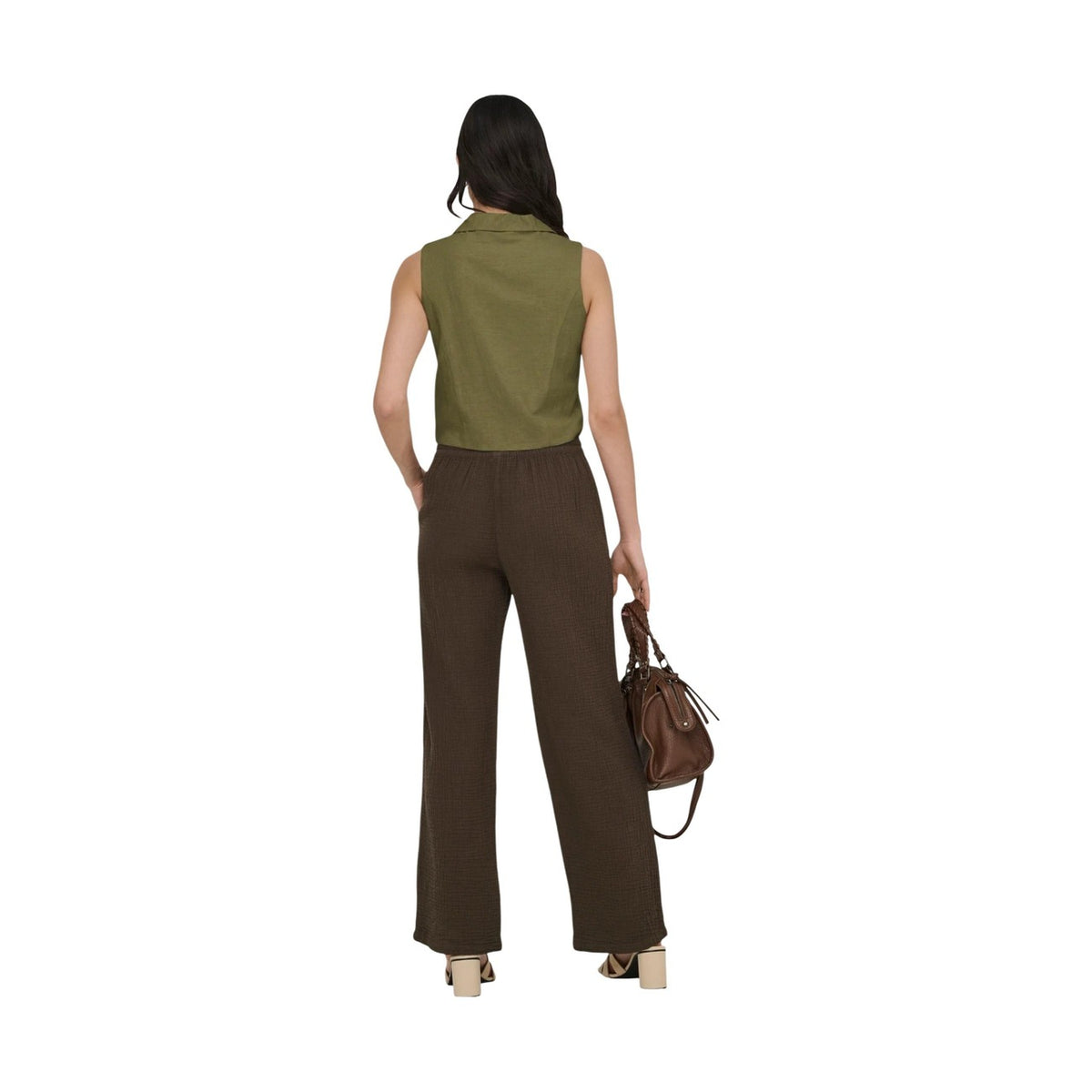 Jacqueline de Yong — V-hals vest 15366390 groen dames — afbeelding 2
