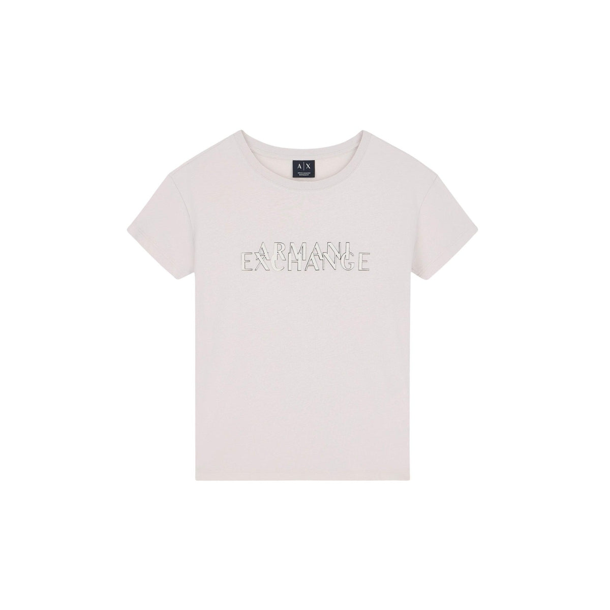 Armani Exchange — T-shirt imprimé beige en coton femme — vue 2