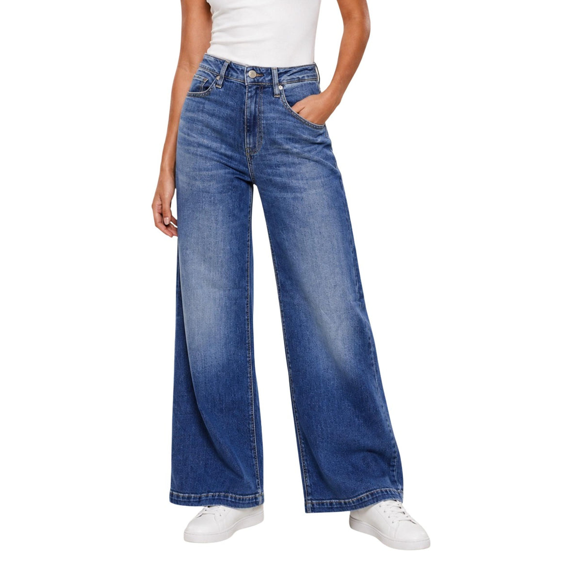 Guess — broek Bellagio Chain Pocke voor dames - kleur blauw