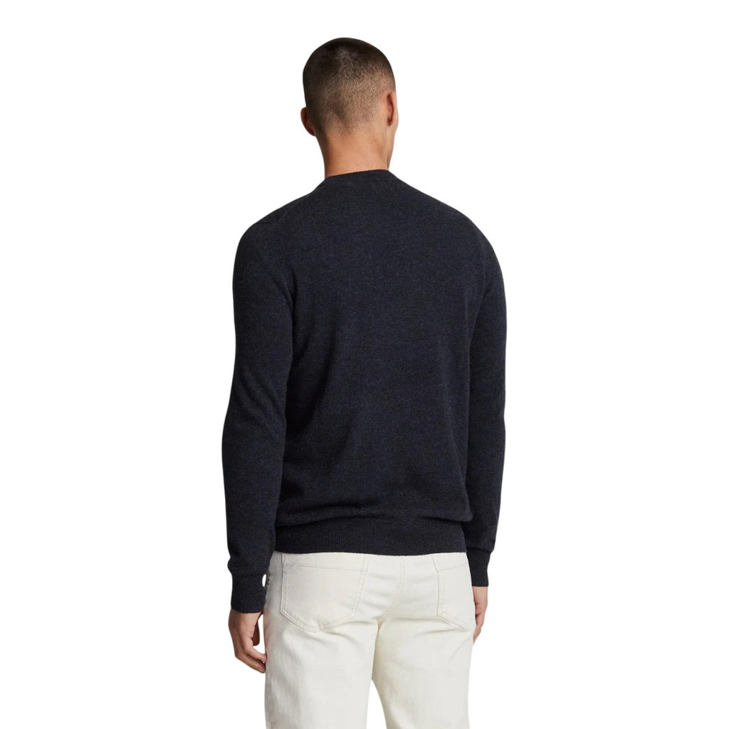 Lyle & Scott — Pull col rond noir en laine mélangée homme — vue 3