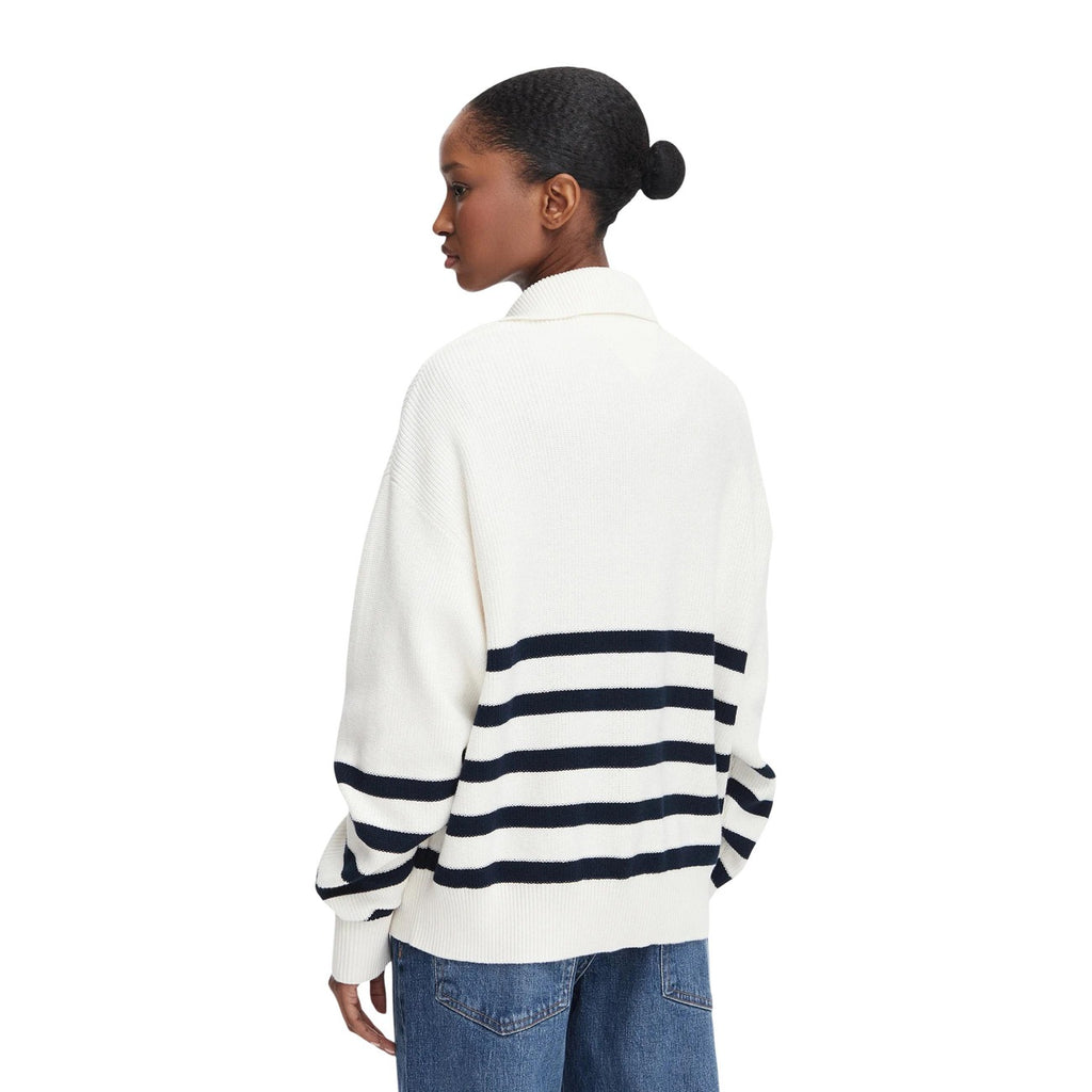 Tommy Jeans — Gestreepte witte trui van biologisch katoen voor dames — afbeelding 3