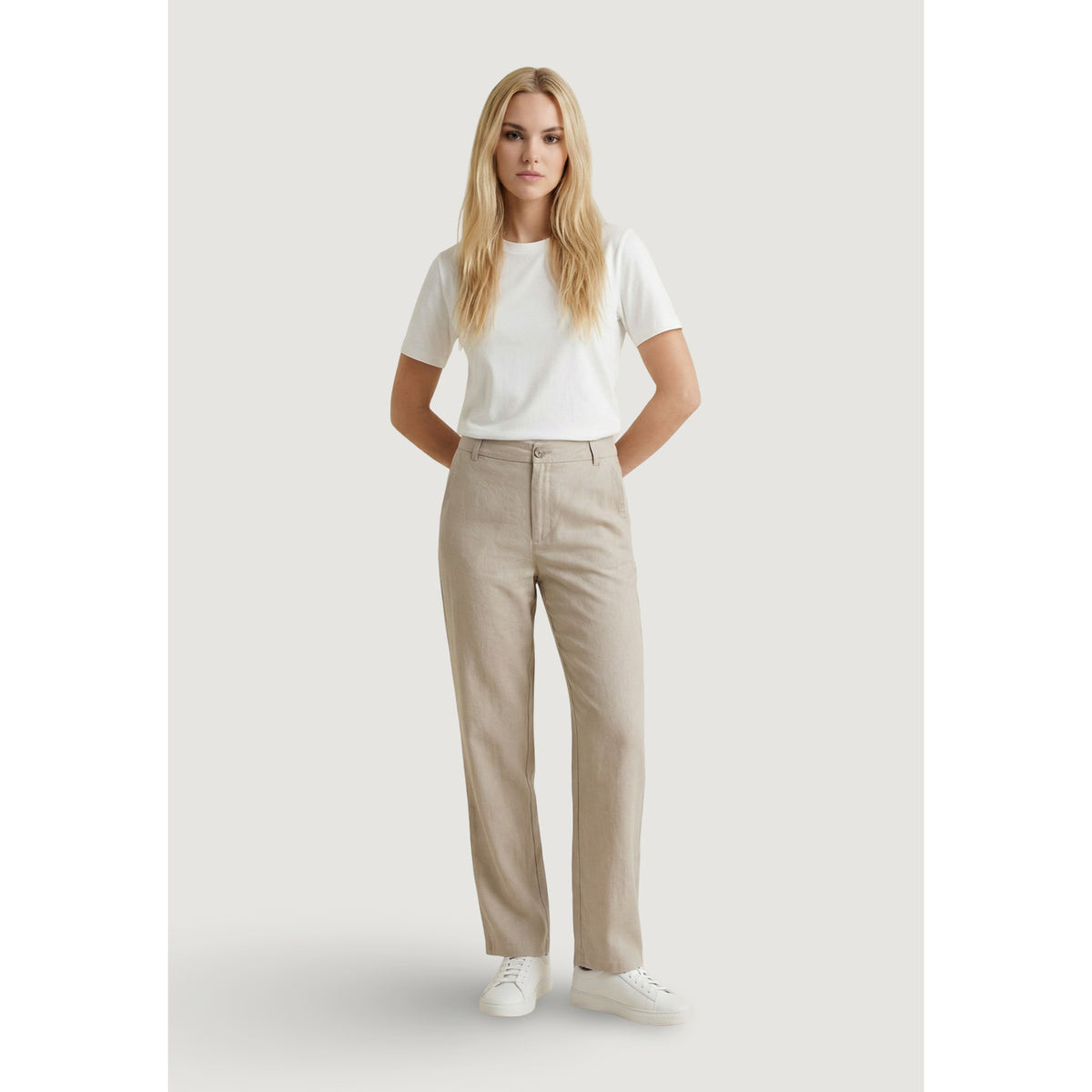 Only — ONLARIS beige women’s pants — view 5