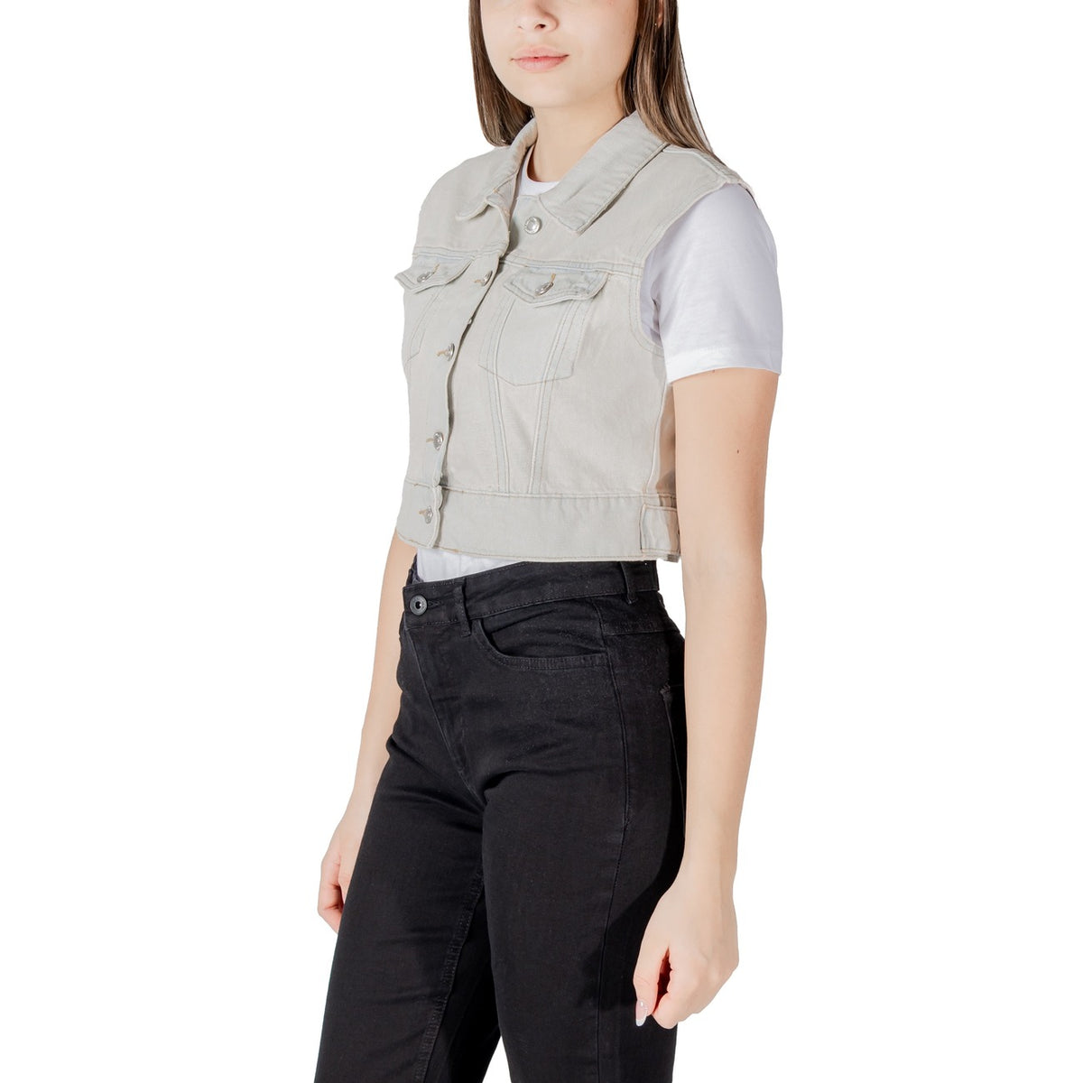 Only — Vest ref. 15341352 beige woman — view 4