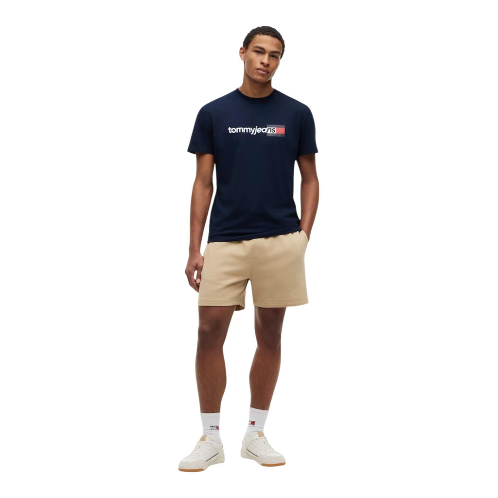 Tommy Jeans — T-shirt bleu en coton bio homme — vue 4