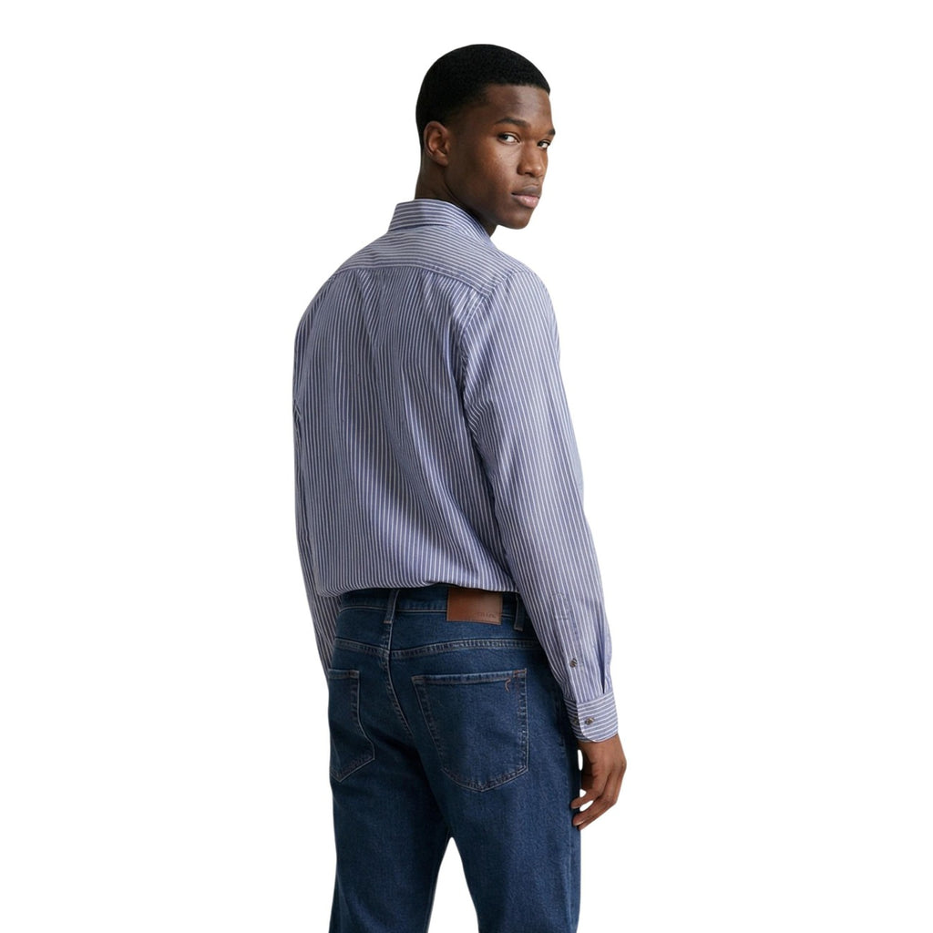 Armani Exchange — Chemise bleu clair en coton homme — vue 3