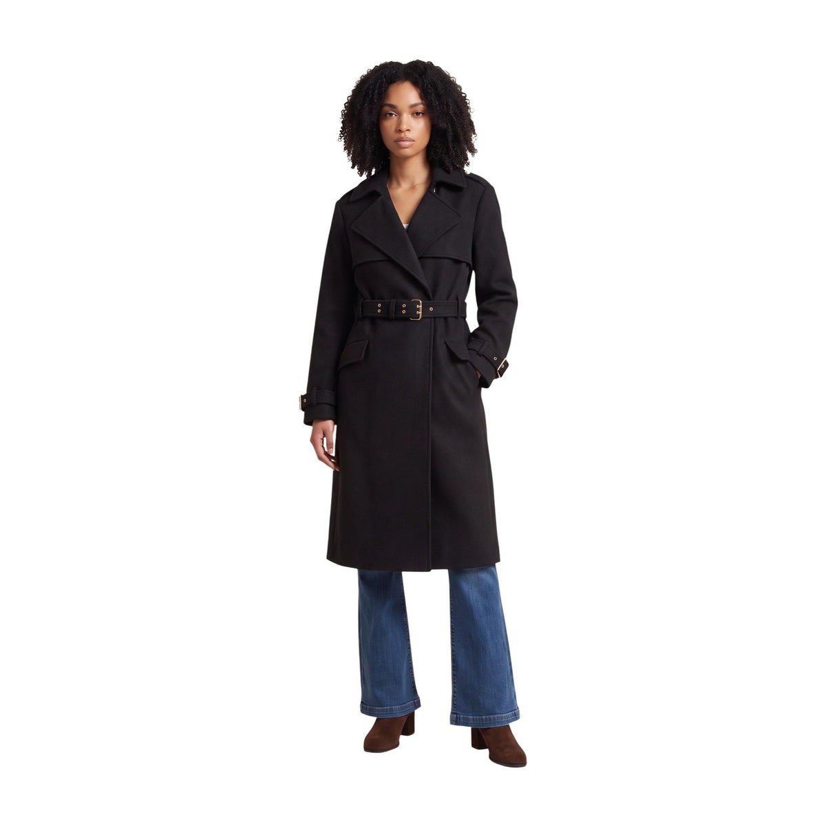 Guess — Eve Melton wool blend trench coat for women