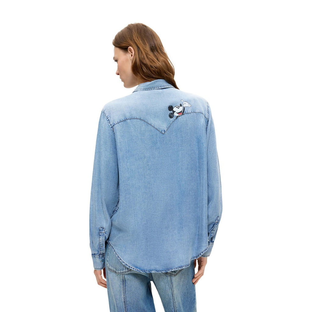 Desigual — Chemise Mickey imprimée bleue femme — vue 4