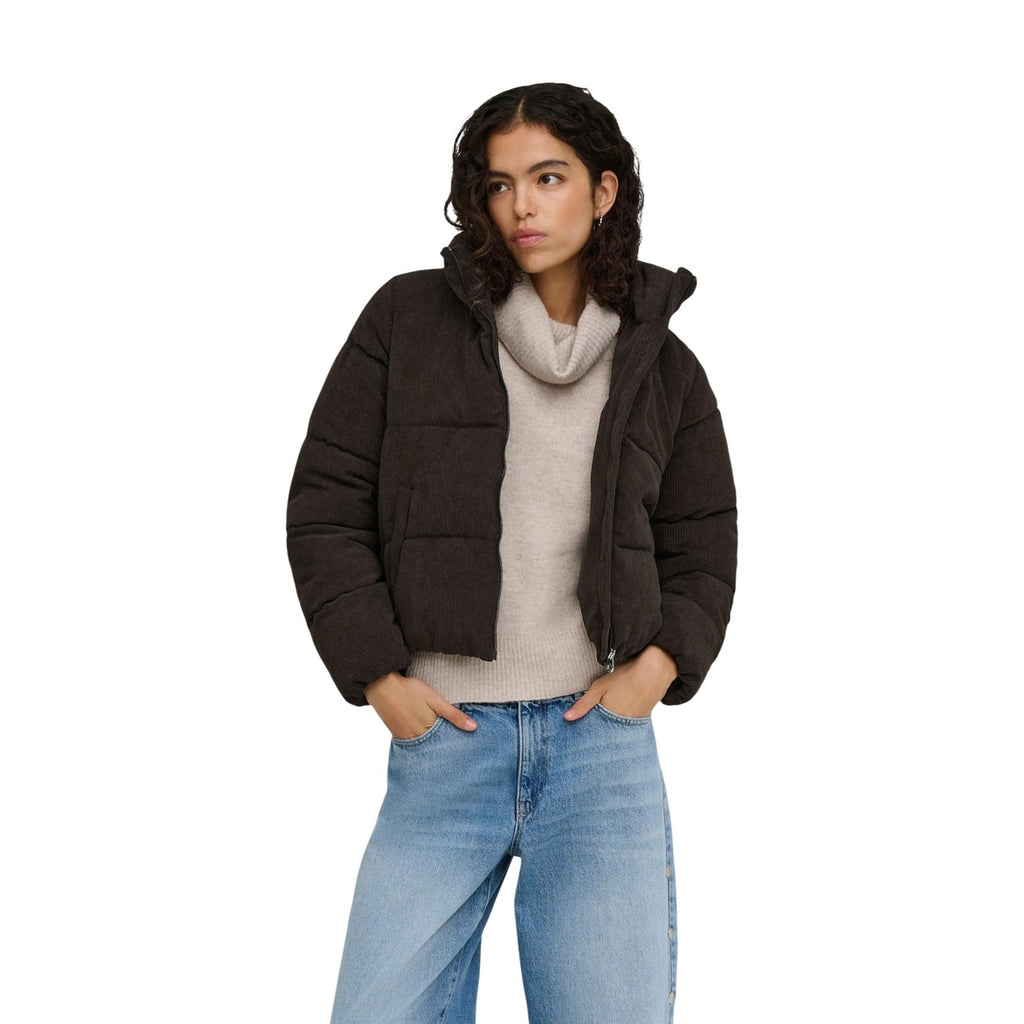 Only — Doudoune en velours côtelé ONLNEWDOLLY marron femme