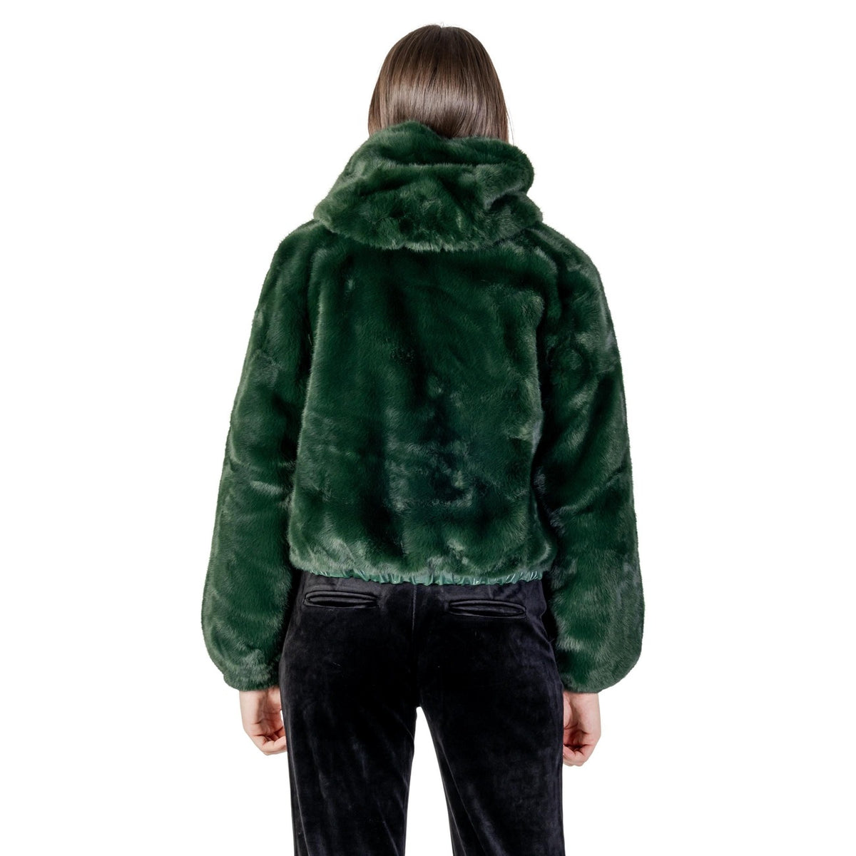 Ayfee — Women’s green faux fur bomber jacket — view 2