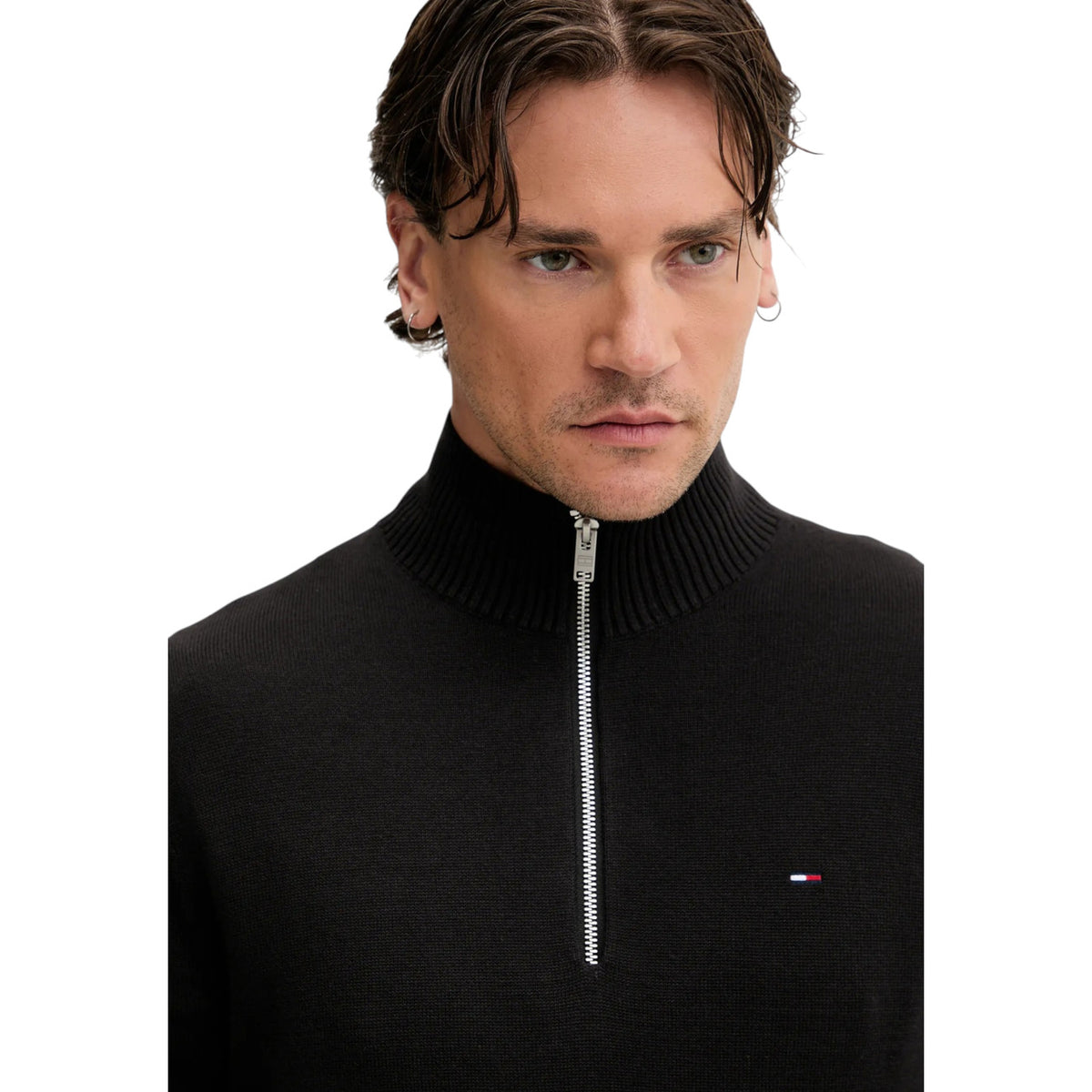 Tommy Jeans — Schwarzer Herrenpullover — Ansicht 5