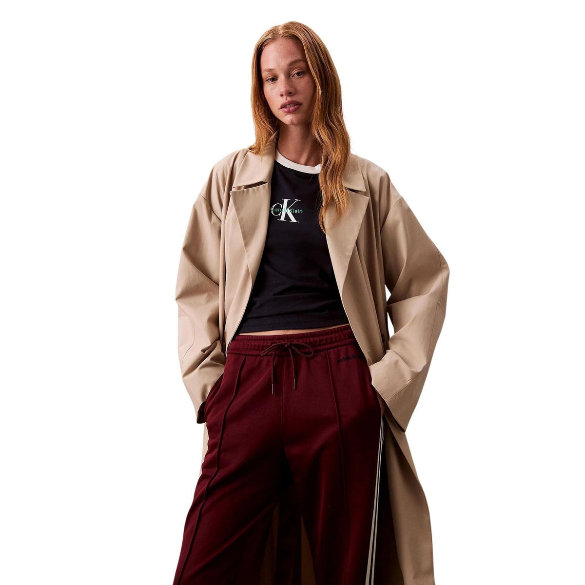 Calvin Klein Jeans — Women's LV144C239G burgundy pants — view 4