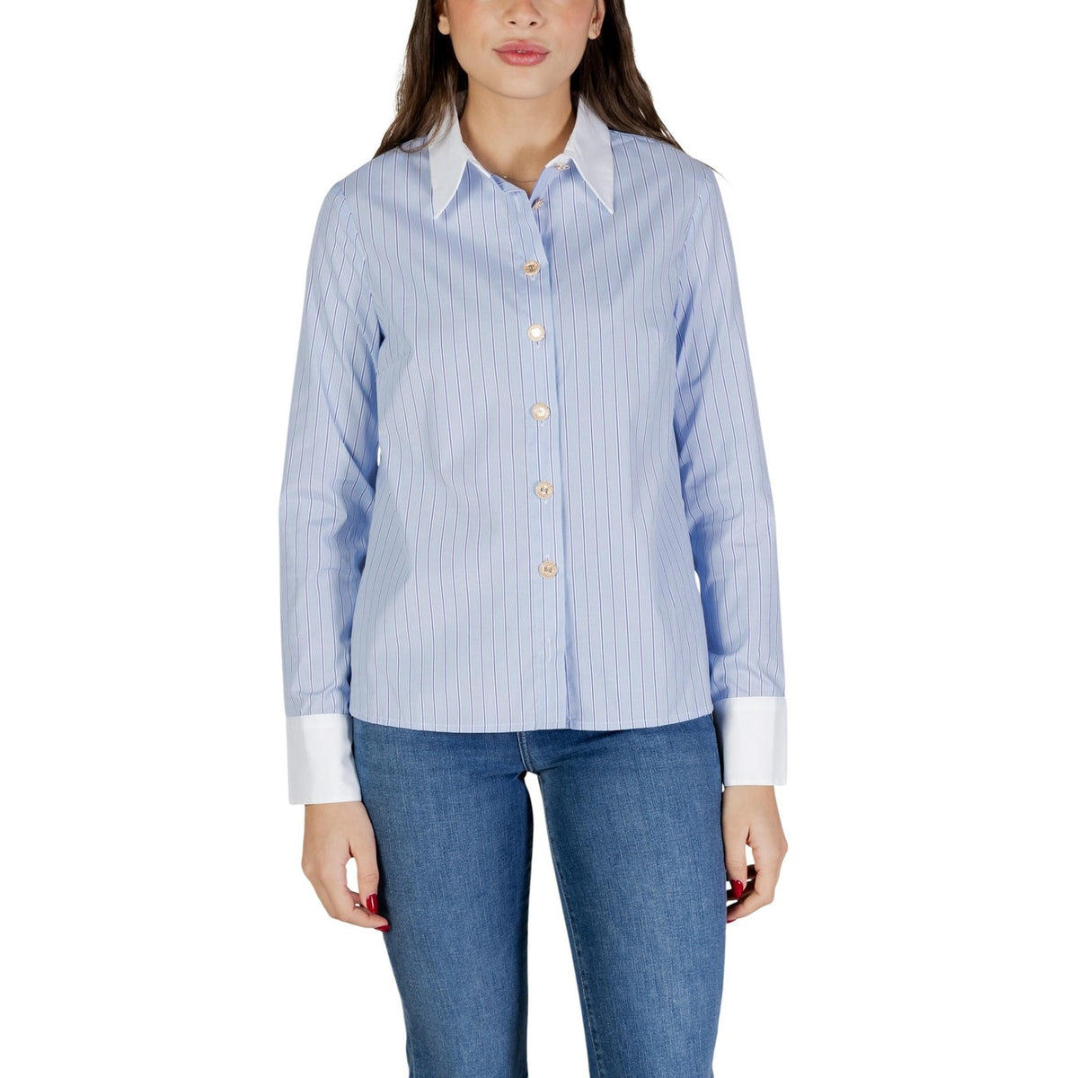 Morgan – Damen-Rundhalsshirt hellblau — Ansicht 3