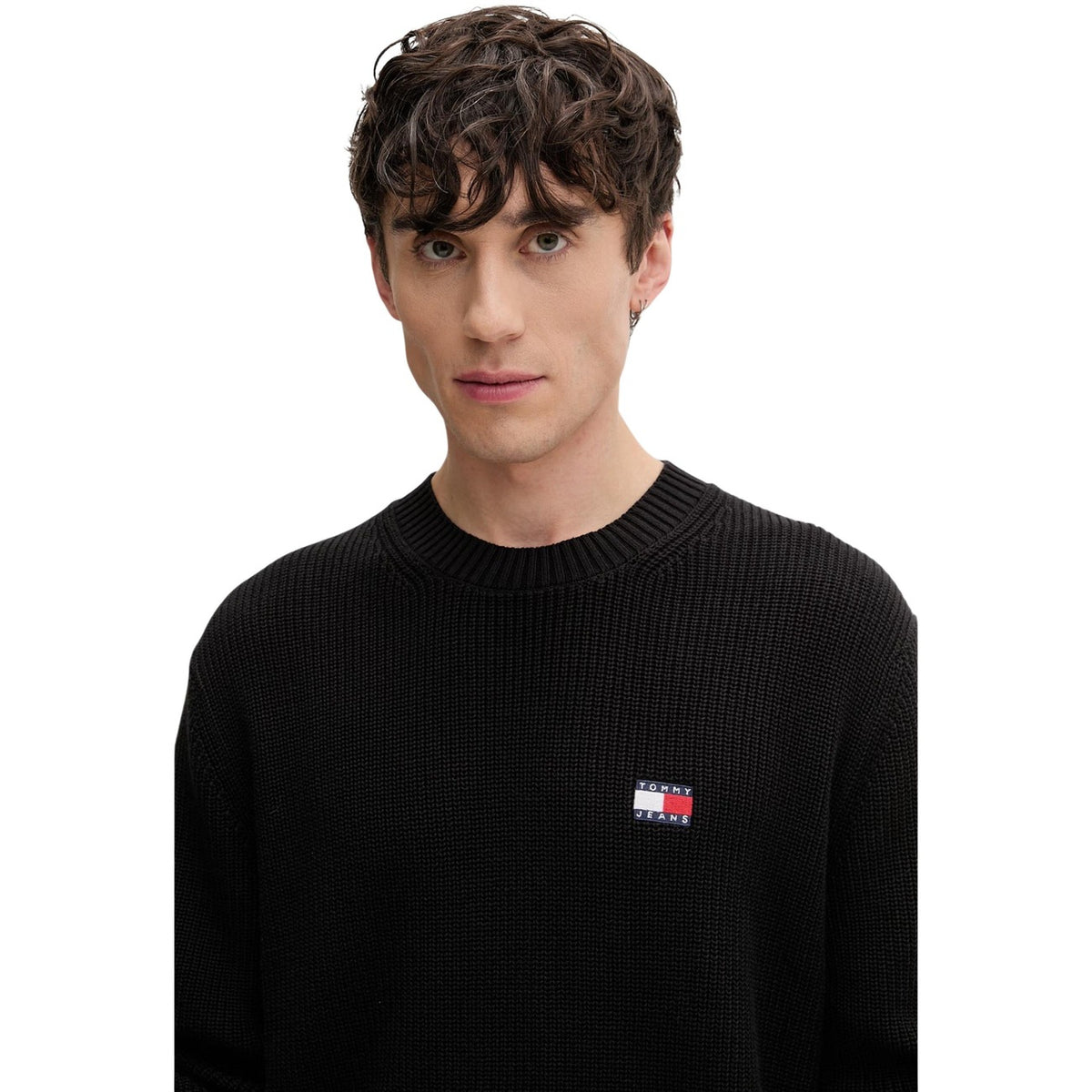 Tommy Jeans – Schwarzer Bio-Baumwollpullover mit Rundhalsausschnitt für Herren — Ansicht 4