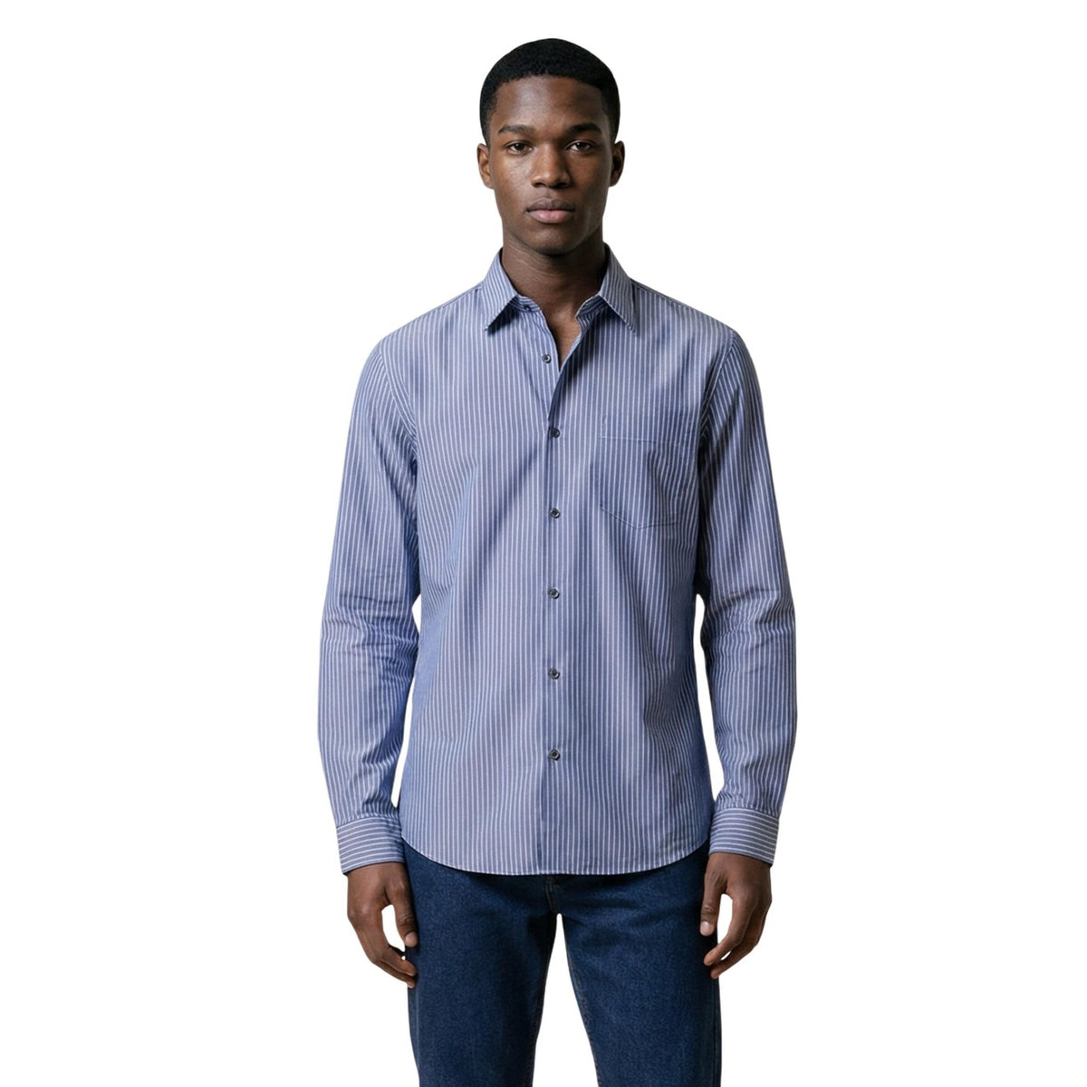 Armani Exchange — Chemise bleu clair en coton homme