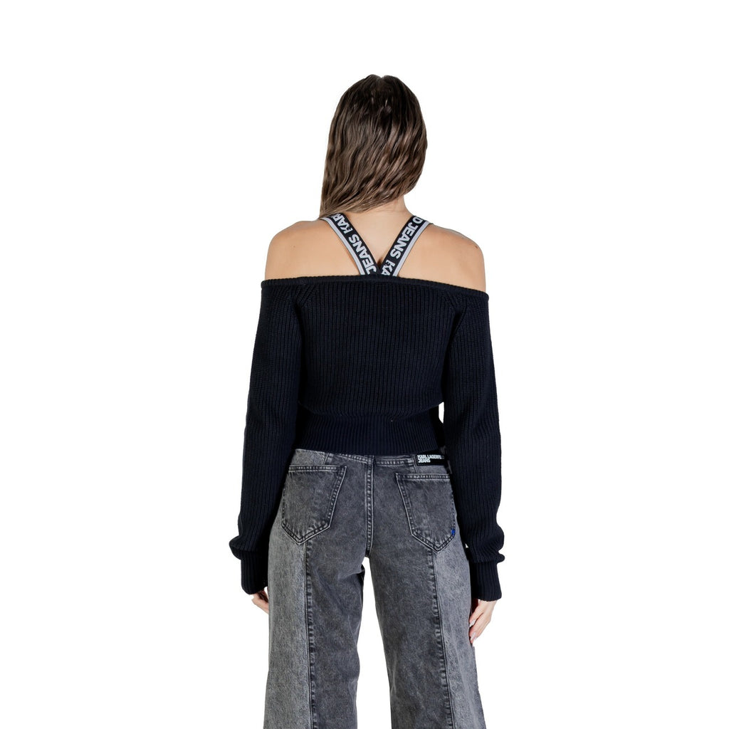 Karl Lagerfeld Jeans — Women’s black cotton and wool sweater — view 2