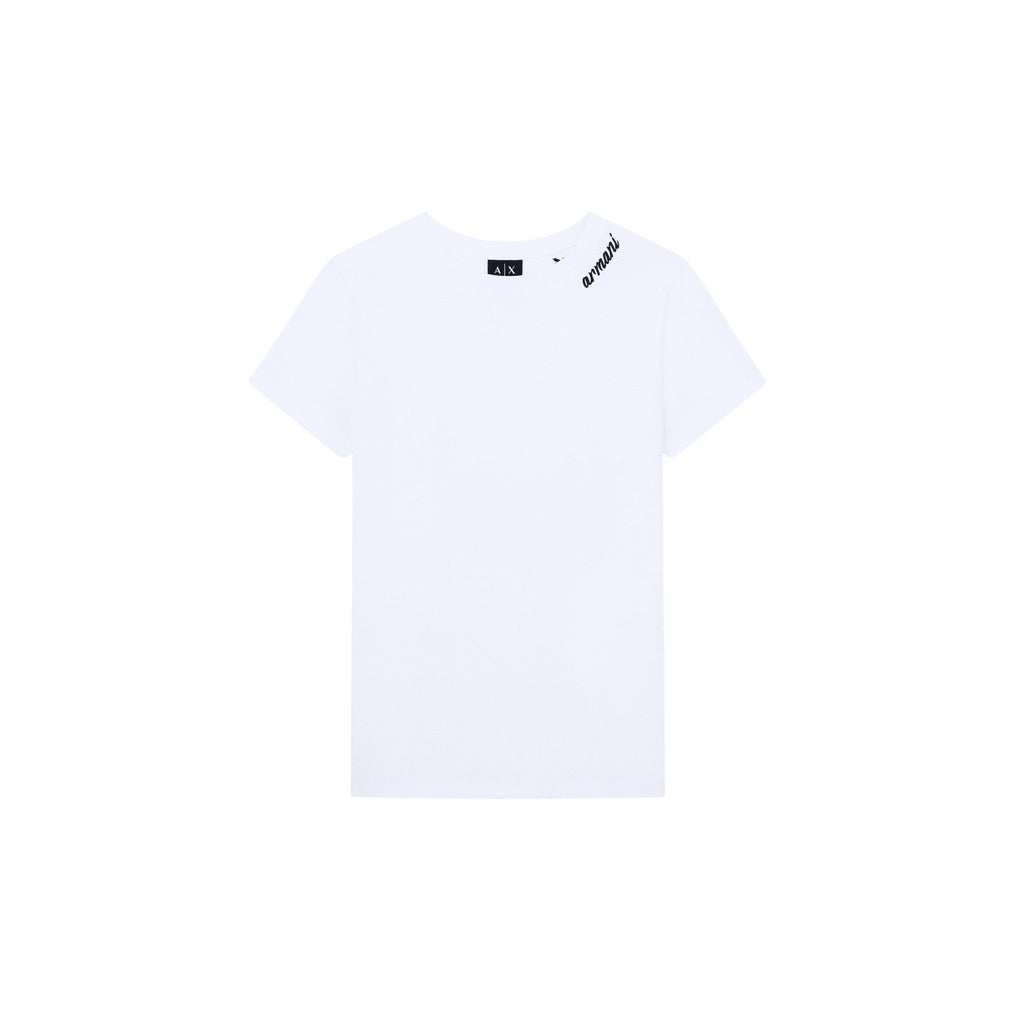 Armani Exchange — Damen-T-Shirt aus weißer Baumwolle — Ansicht 4