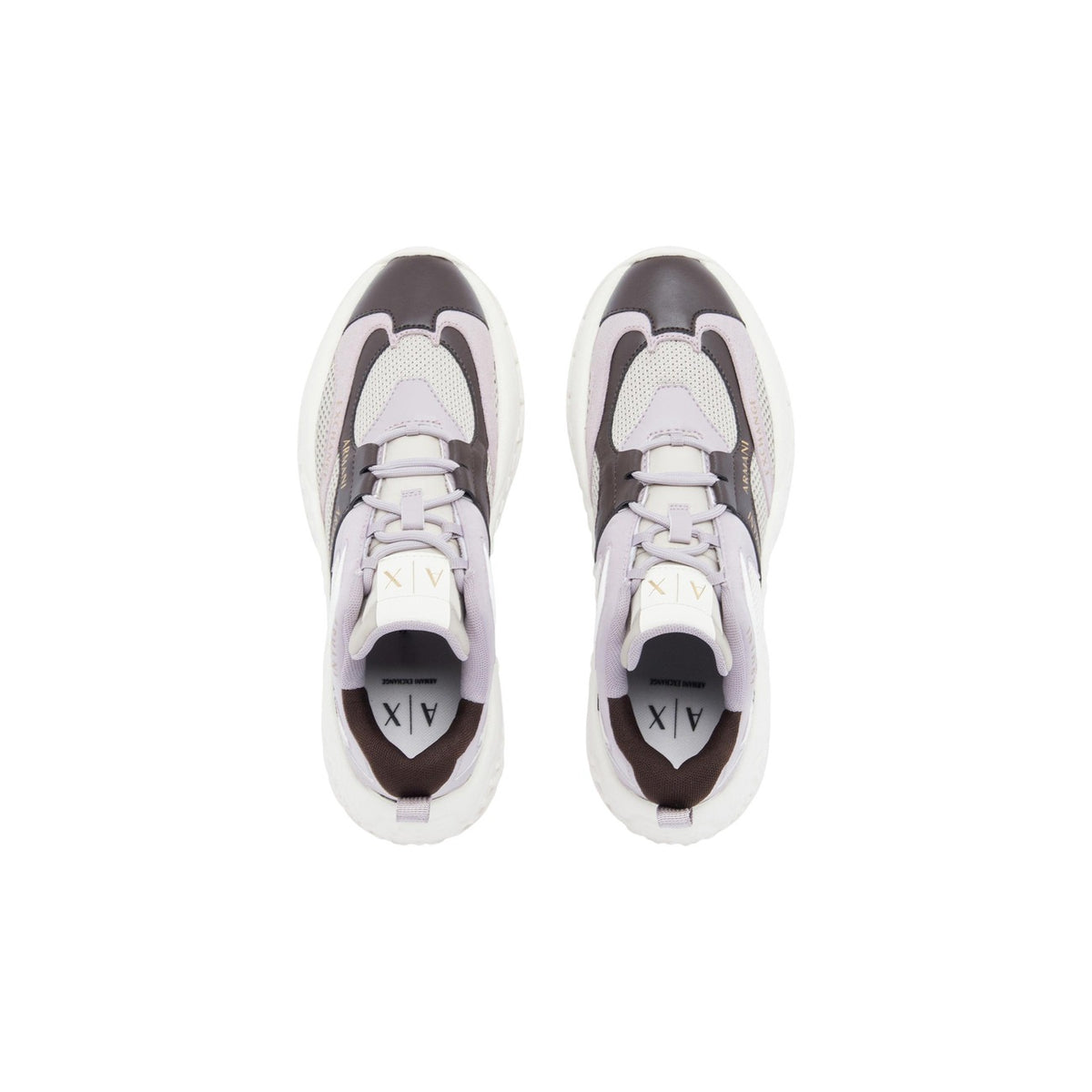 Armani Exchange — Lage geometrische sneakers voor dames in het lila — afbeelding 2