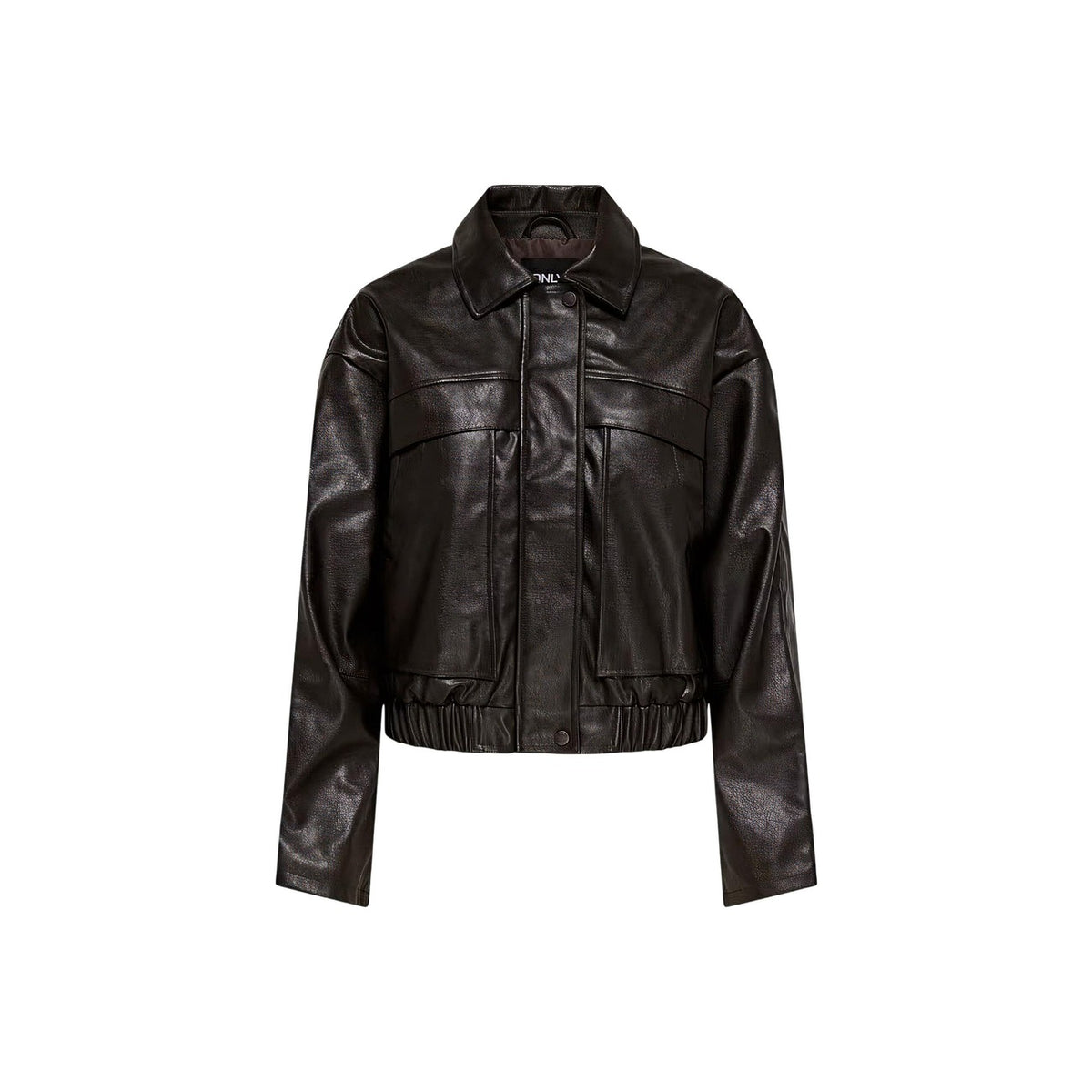Only — ONLMELLE brown faux leather jacket for women — view 2