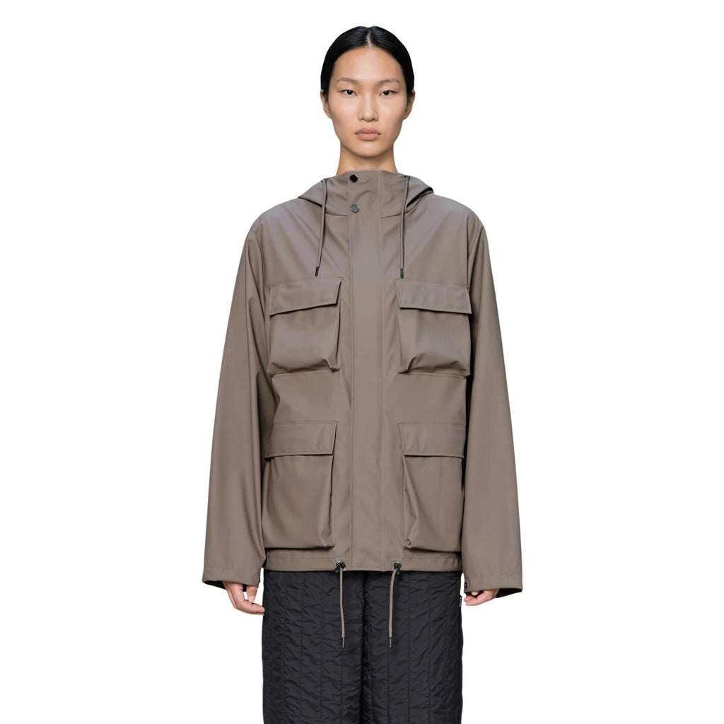 Rains — Pocket Jacket Unisex-Jacke in Braun