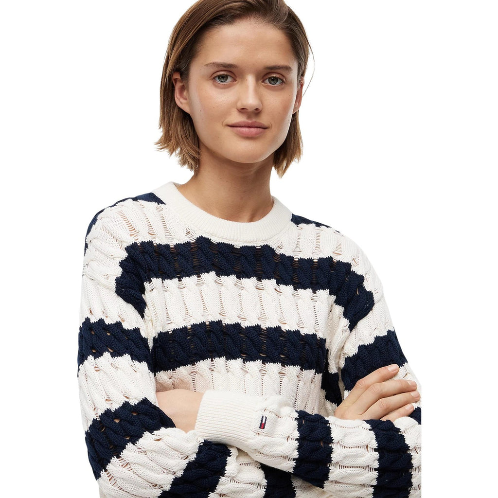 Tommy Jeans — Blauwe trui van biokatoen voor dames — afbeelding 3