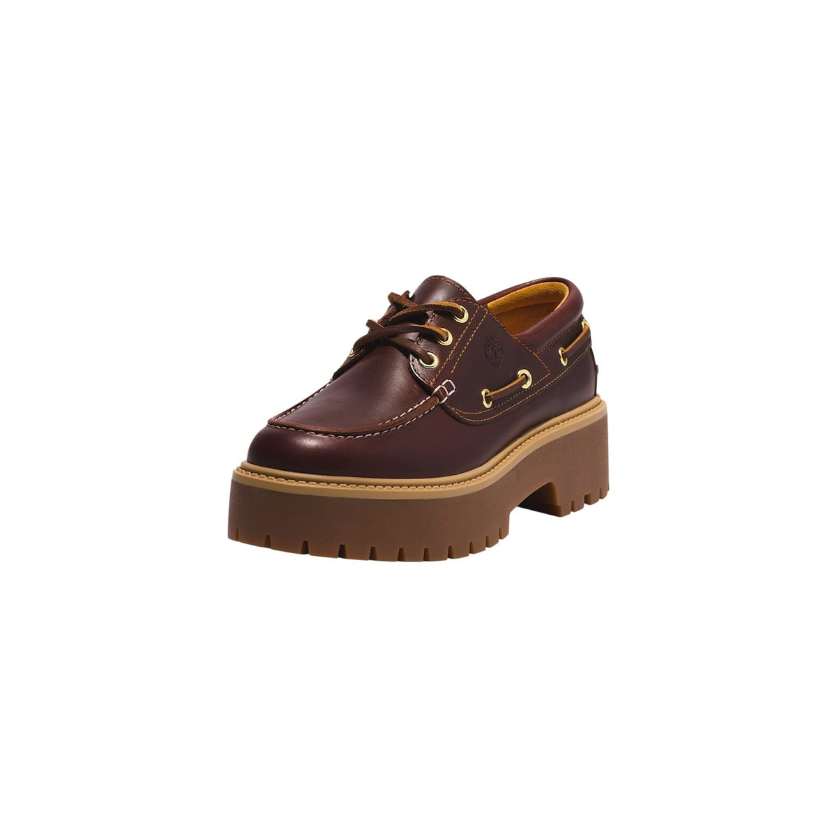 Timberland — Derbies réf. TB0A2QDM en cuir bordeaux femme — vue 2