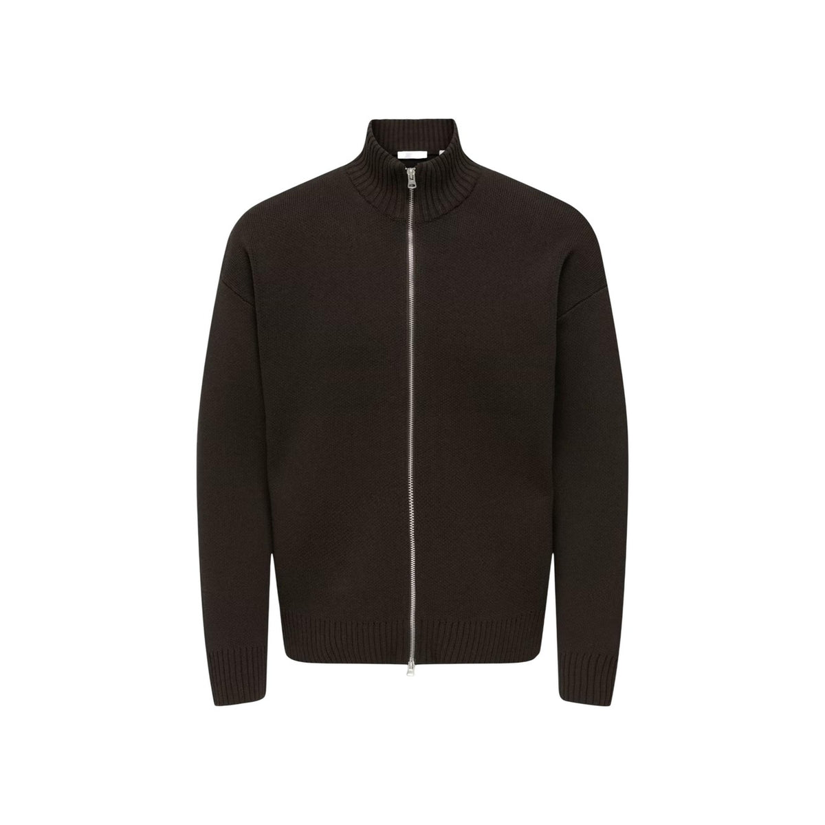 Only & Sons — Men's brown high-neck Blake cardigan — view 3
