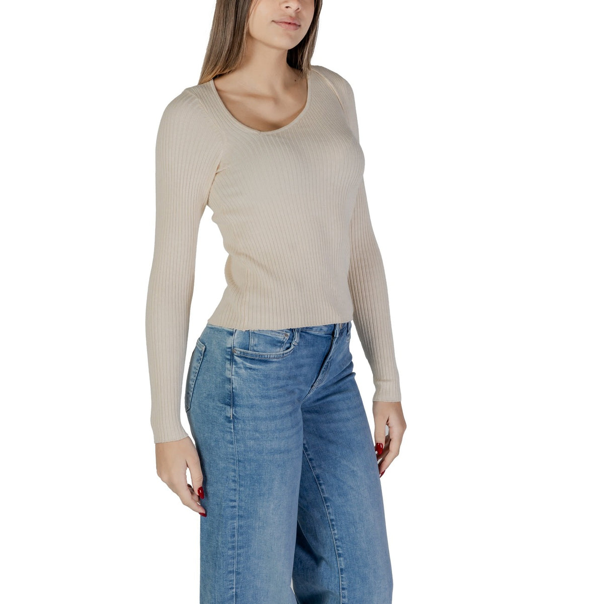 Vila Clothes — Pull 14103386 blanc femme — vue 3