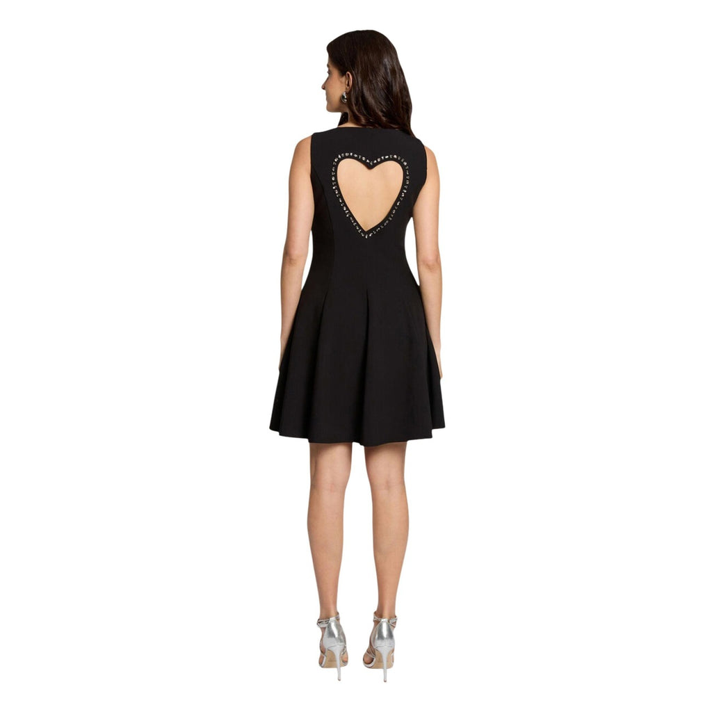 Morgan — Women’s black round neck dress — view 2