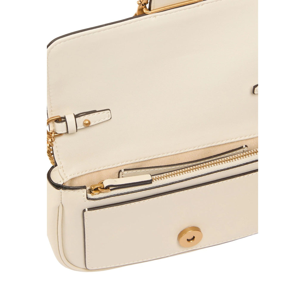 Pinko — Sac Love Pocket New Buckle Vitello en cuir beige femme — vue 4