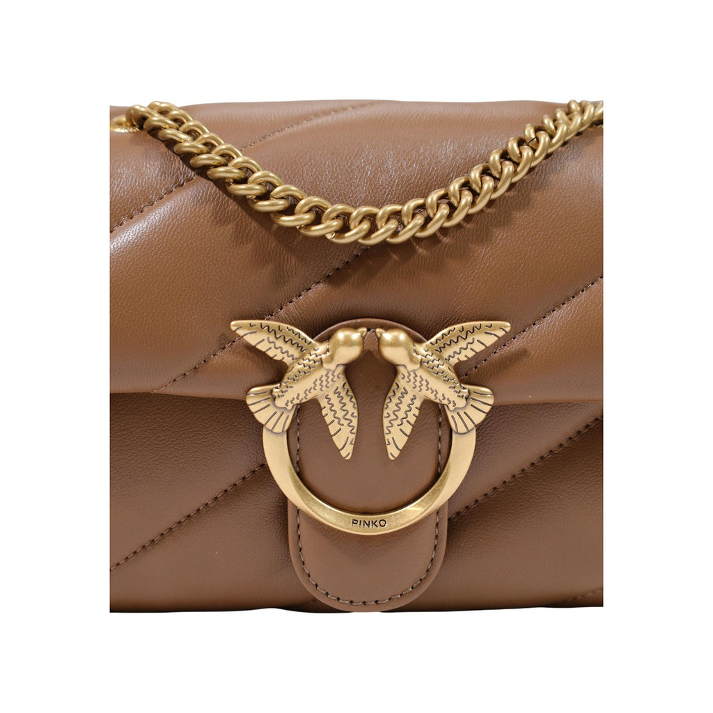 Pinko — Love Puff Mini CL Sheep Nappa tas bruin dames — afbeelding 3