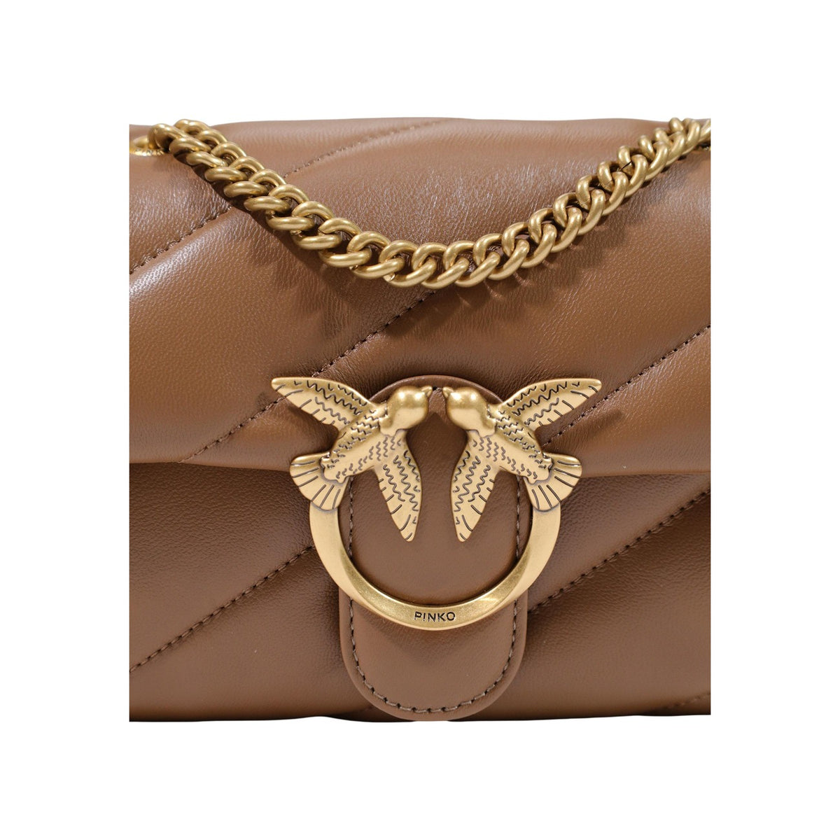 Pinko — Love Puff Mini CL Sheep Nappa tas bruin dames — afbeelding 3