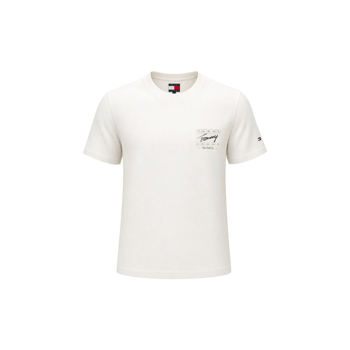 Tommy Jeans — T-shirt blanc à imprimé en coton bio homme — vue 2