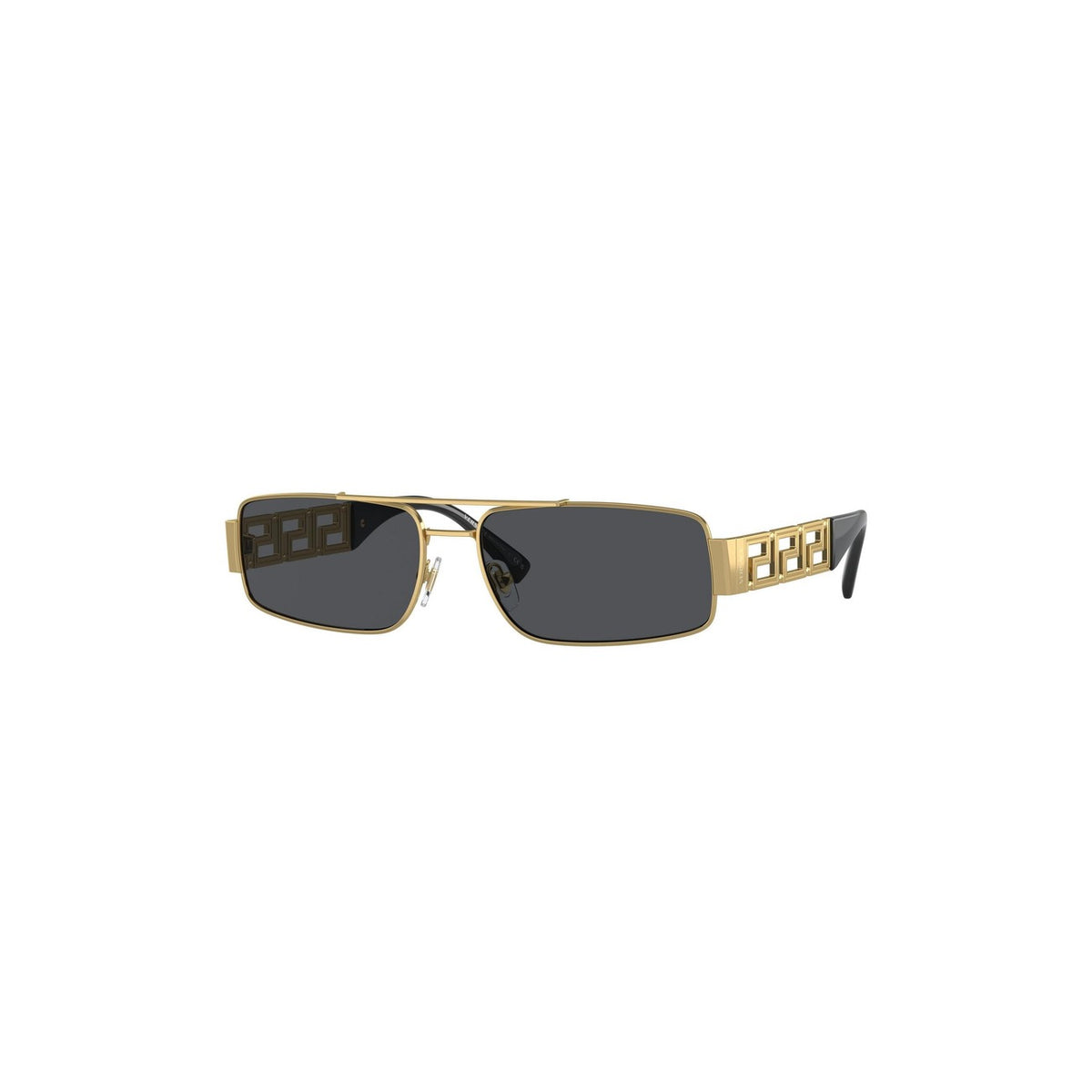 Versace — Lunettes de soleil rectangulaires en acétate doré homme — vue 2