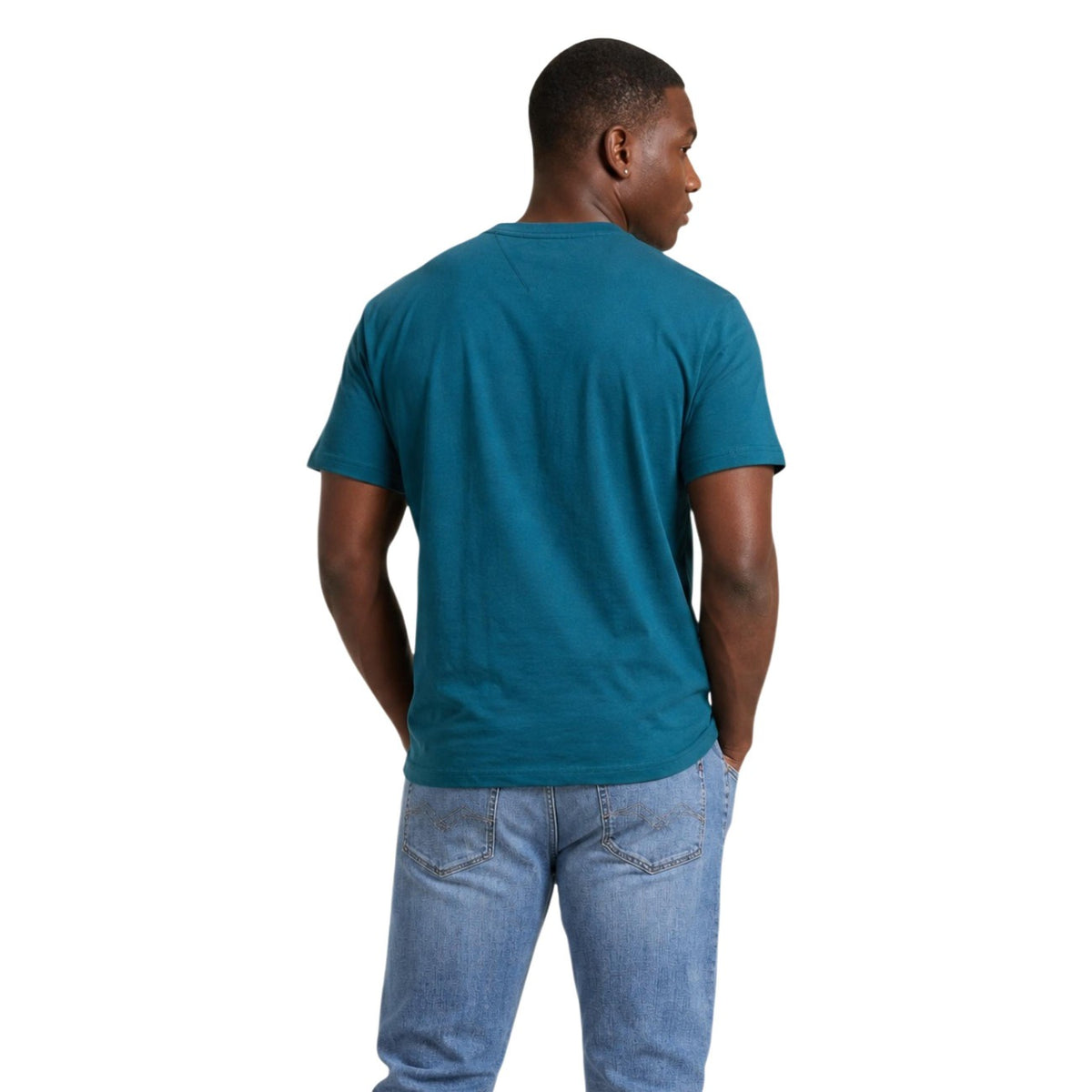 Tommy Jeans — Men’s green organic cotton printed T-shirt — view 4