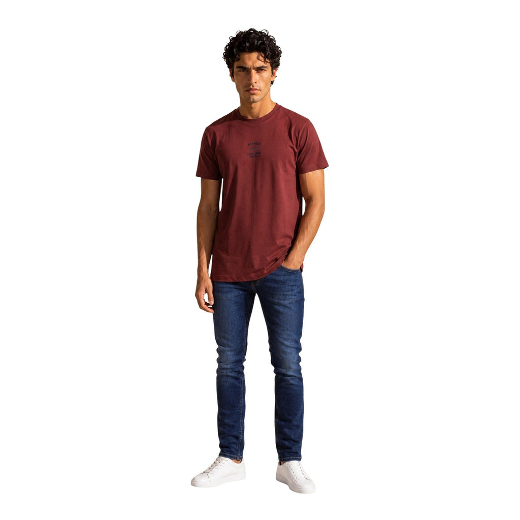 Armani Exchange — T-shirt en coton rouge homme — vue 4