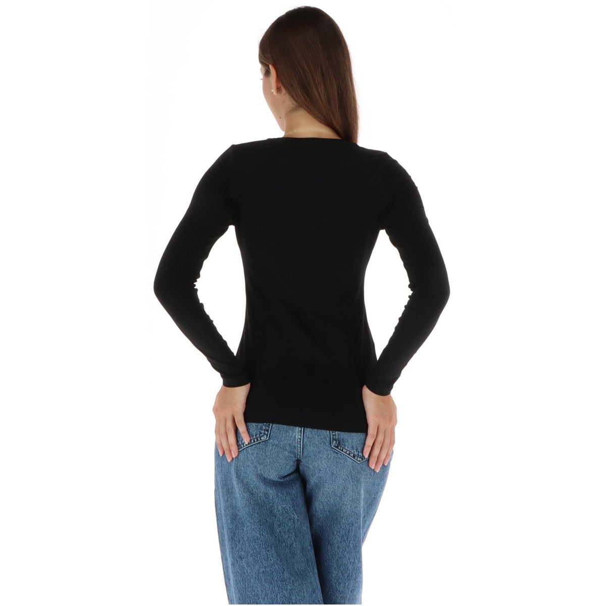Pepe Jeans — T-shirt slim manches longues noir femme — vue 3