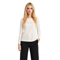 Armani Exchange — Beige damestrui met lange mouwen en strasssteentjes