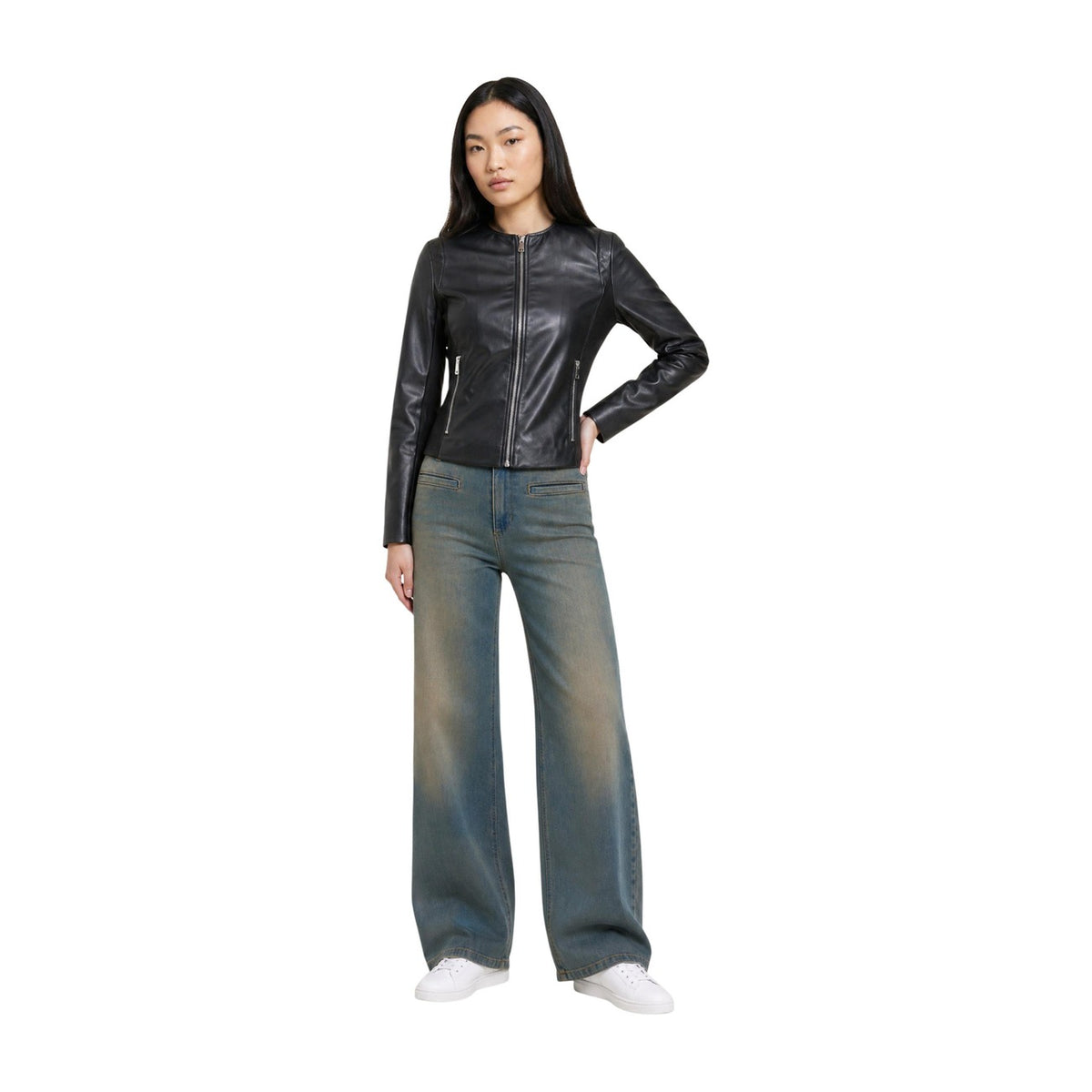 Only — Jacke en similicuir ONLBITTEN schwarz für Damen — Ansicht 4