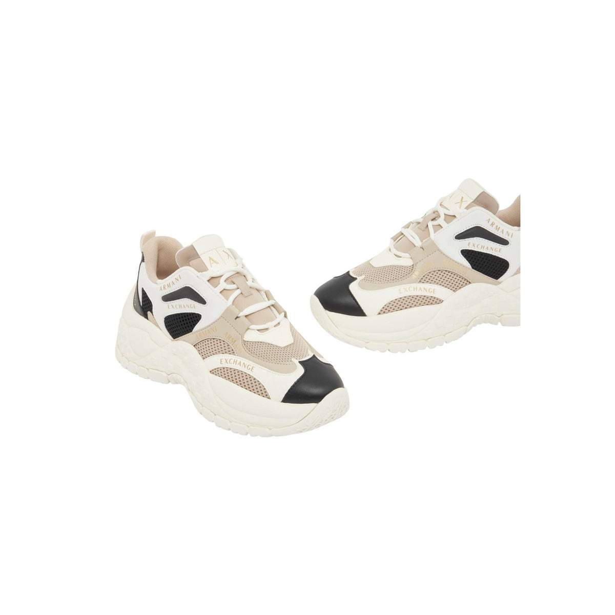 Armani Exchange — Women’s beige low-top sneakers — view 3