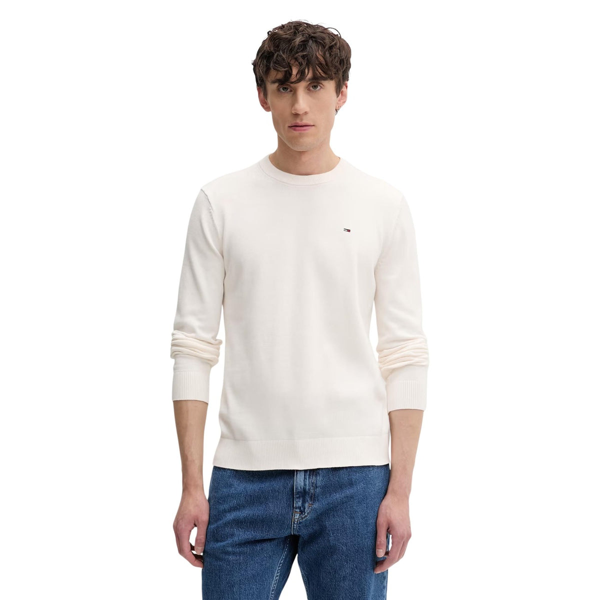 Tommy Jeans — Weißer Pullover aus Bio-Baumwolle für Herren