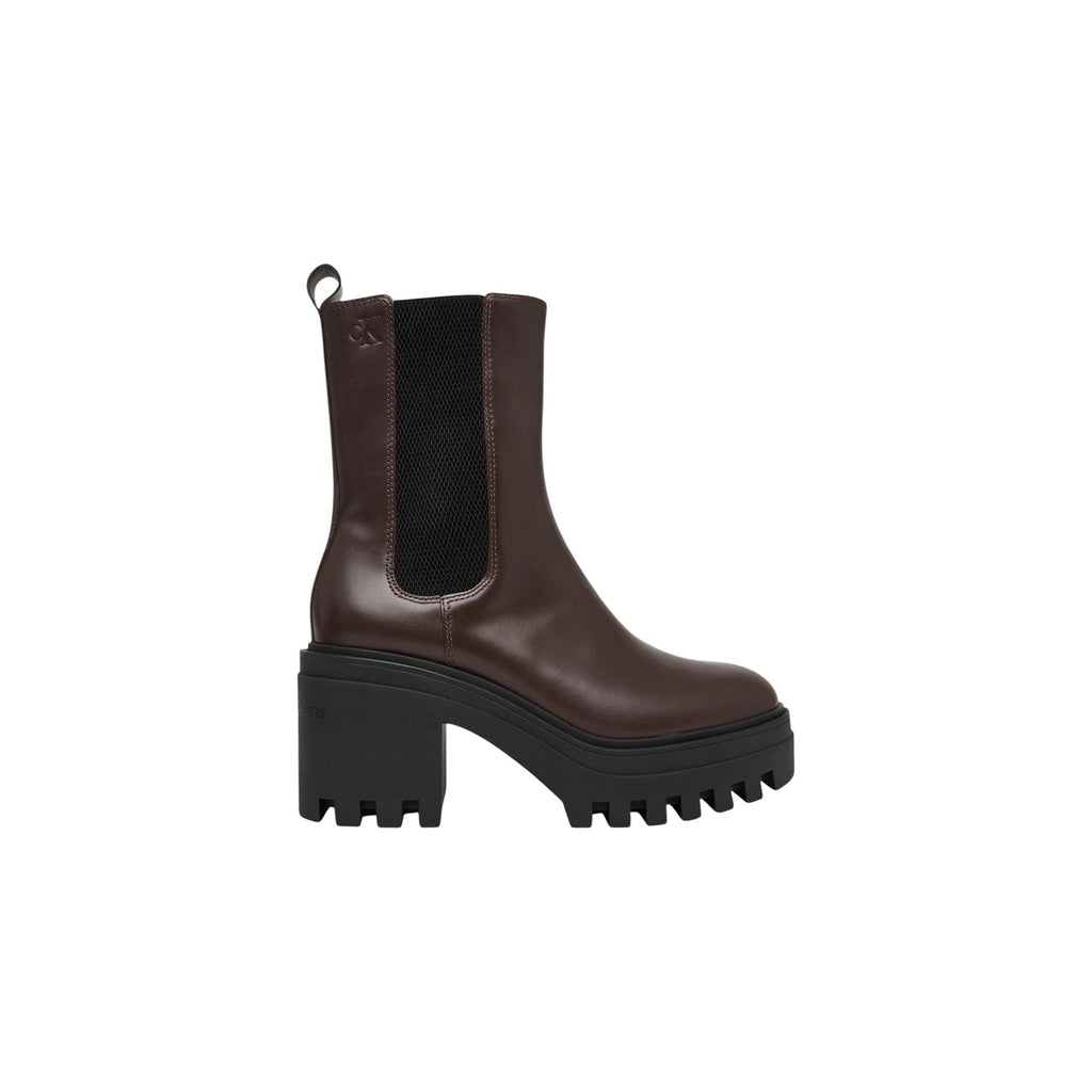 Calvin Klein — Women’s brown chunky heel Chelsea boots